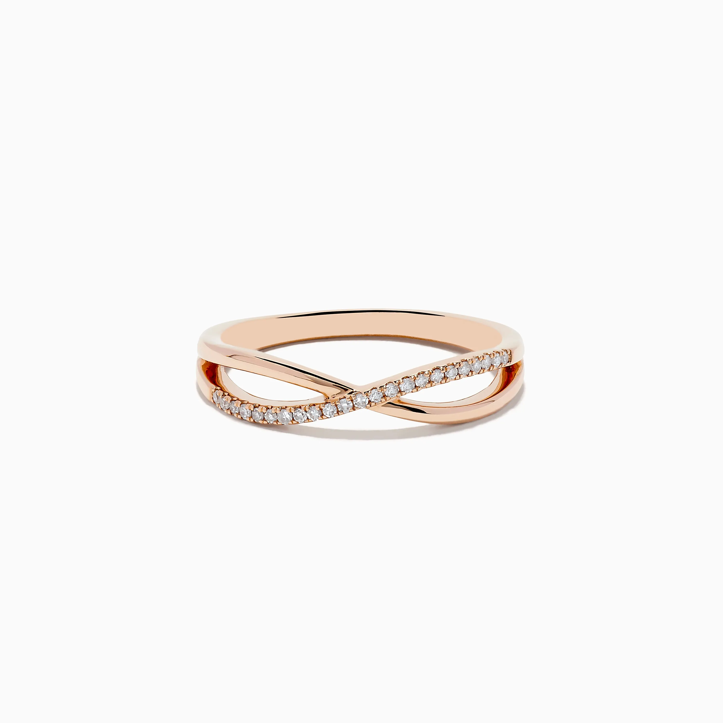 Trio 14K 3-Tone Gold Diamond Stackable Crossover Rings Set of 3 sold by Effy product image thumbnail 3