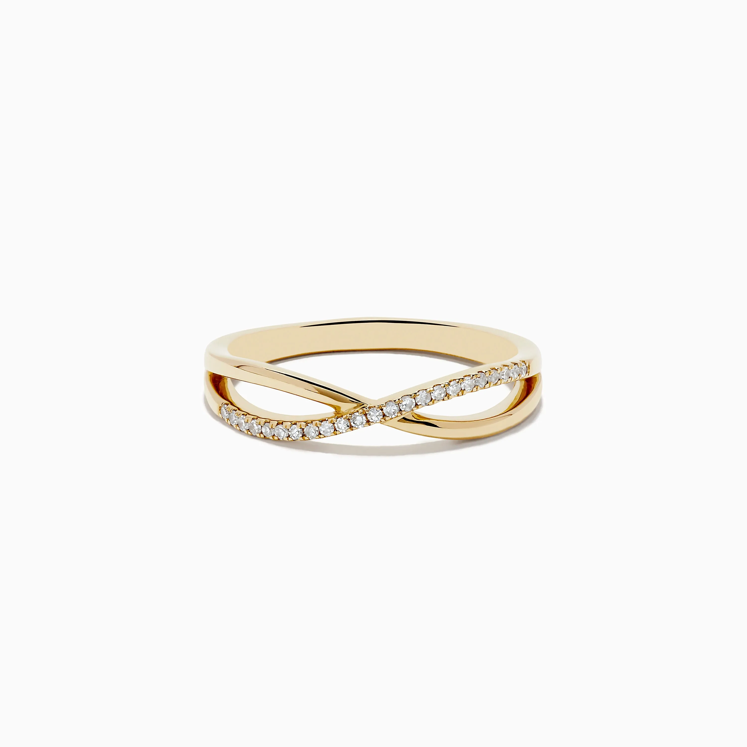 Trio 14K 3-Tone Gold Diamond Stackable Crossover Rings Set of 3 sold by Effy product image thumbnail 5