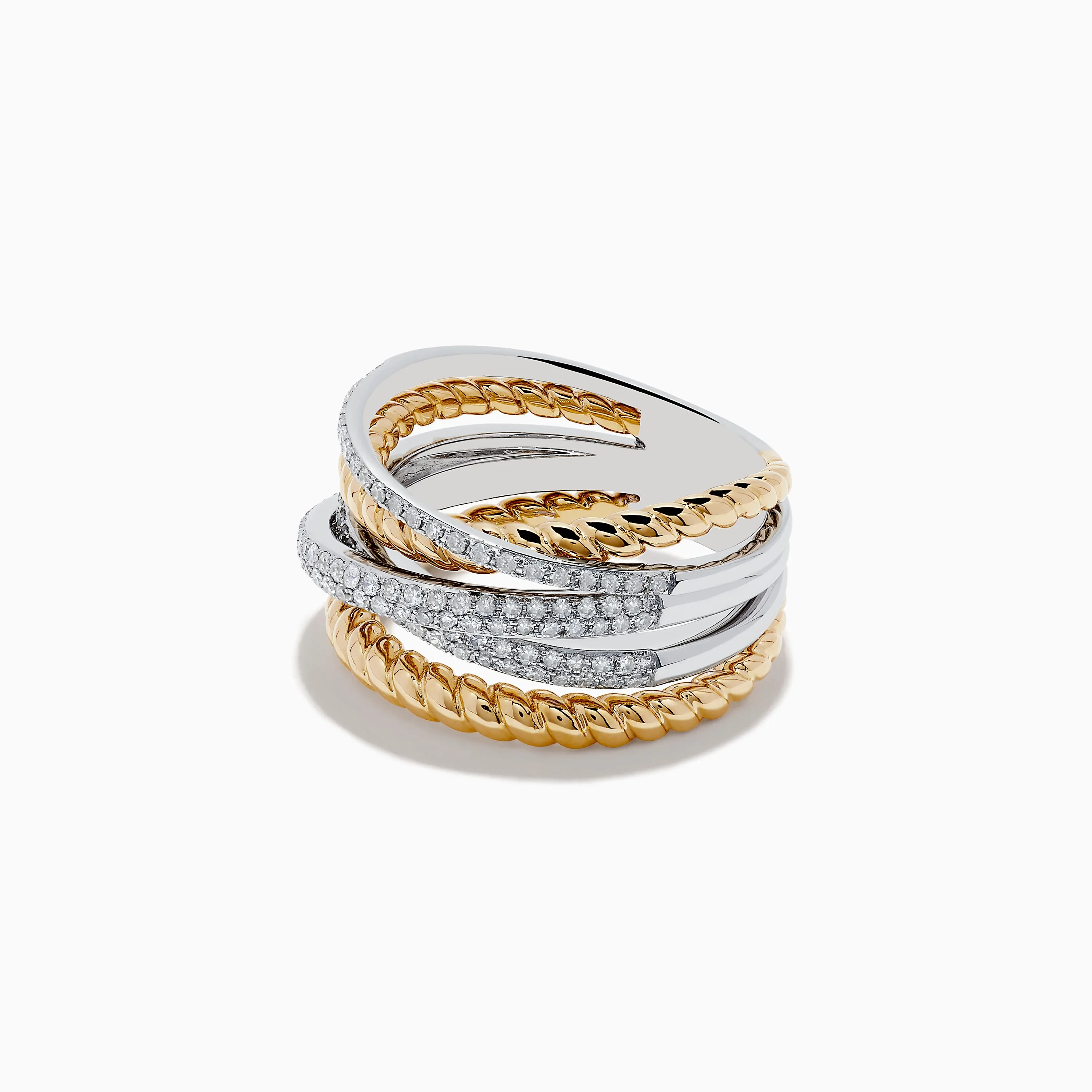 Duo 14K Two-Tone Gold Diamond Crossover Ring sold by Effy product image thumbnail 2
