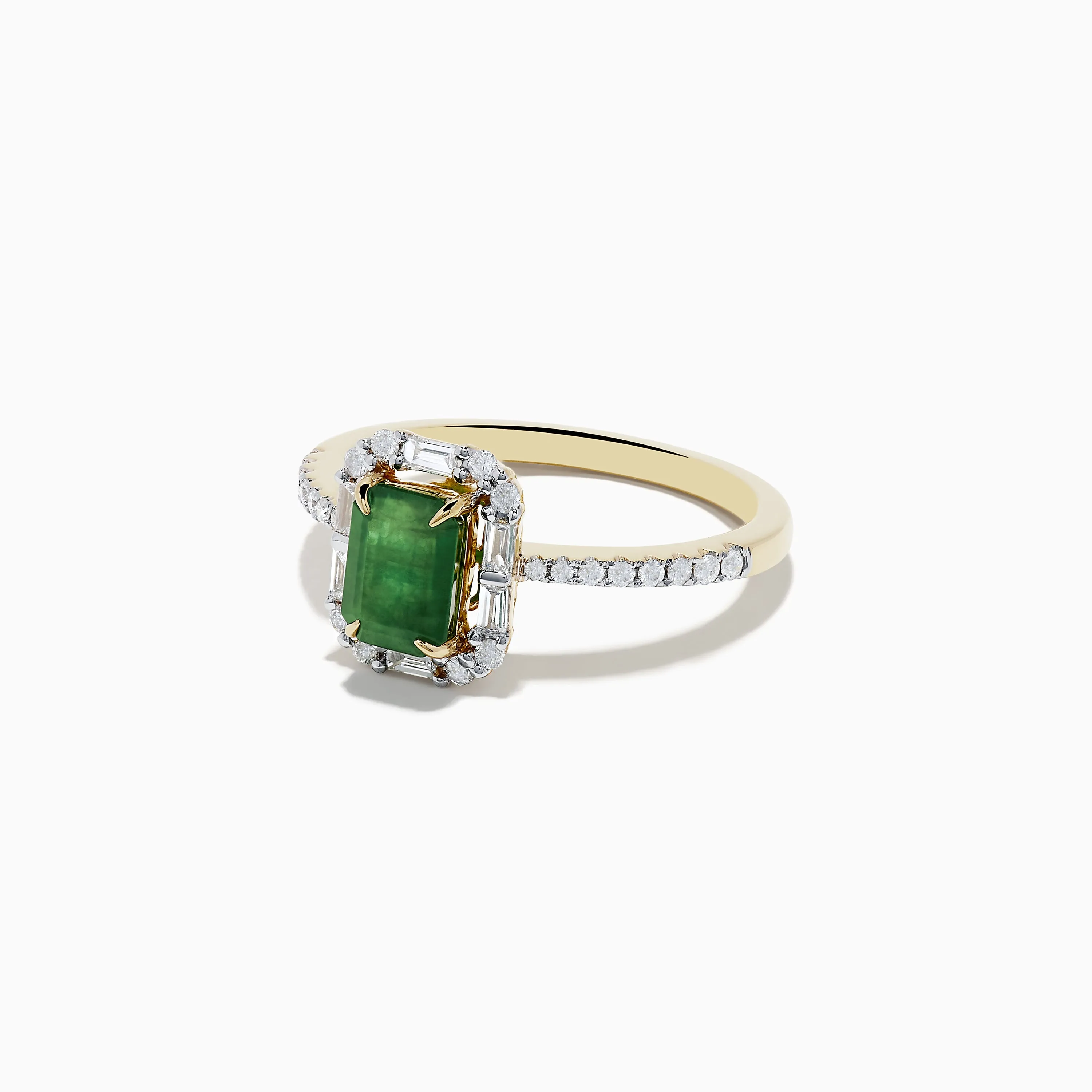 14K Yellow Gold Emerald and Diamond Ring sold by Effy product image thumbnail 2