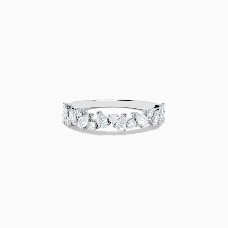 Pave Classica 14K White Gold Multi Shape Diamond Band 0.80 TCW sold by Effy