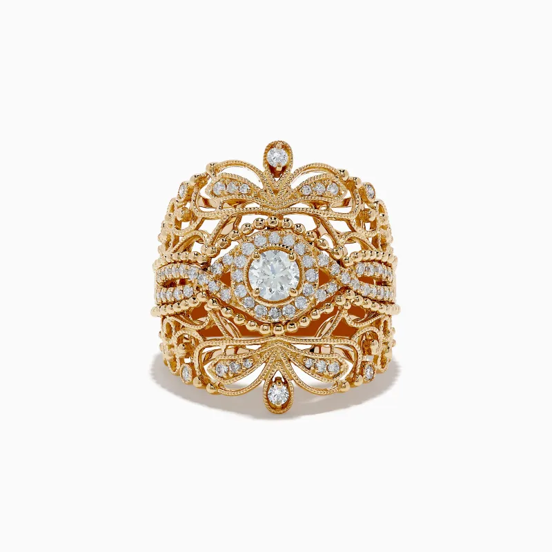 D'oro 14K Yellow Gold Diamond Statement Ring sold by Effy