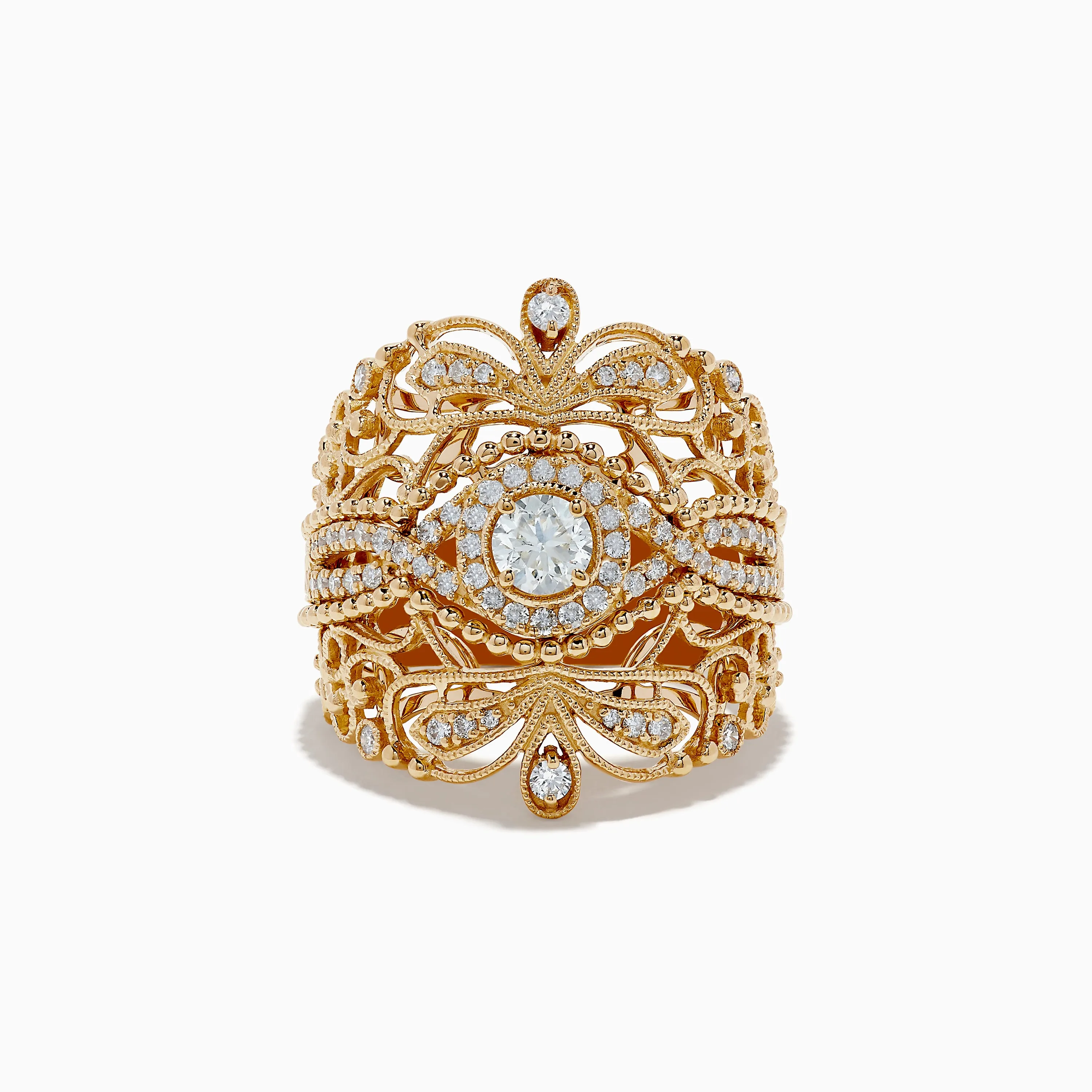 D'oro 14K Yellow Gold Diamond Statement Ring sold by Effy