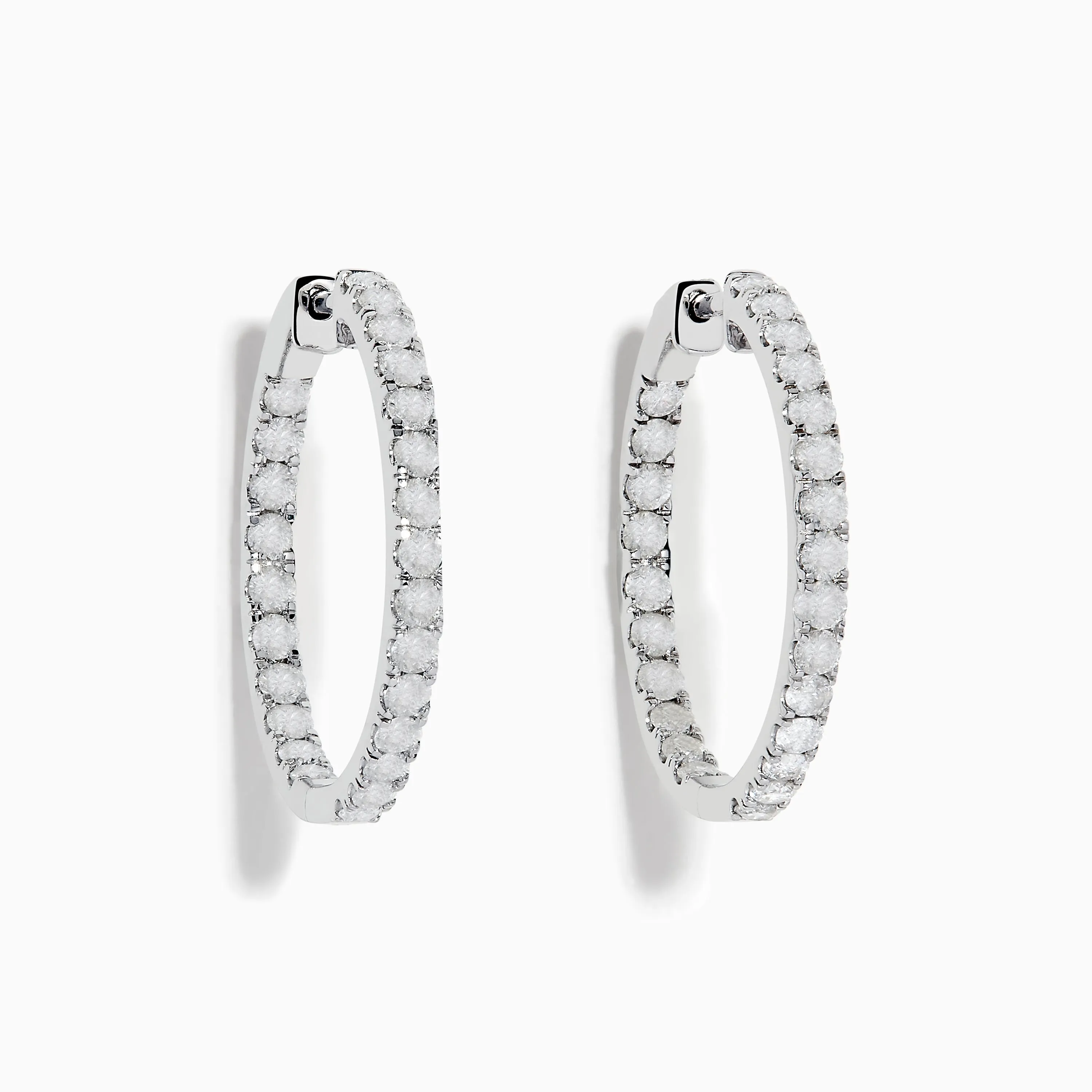 Pave Classica 14K White Gold 1" Diamond Inside-Out Hoop Earrings 1.96 TCW sold by Effy product image thumbnail 3