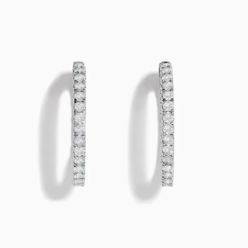 Pave Classica 14K White Gold 1" Diamond Inside-Out Hoop Earrings 1.96 TCW sold by Effy