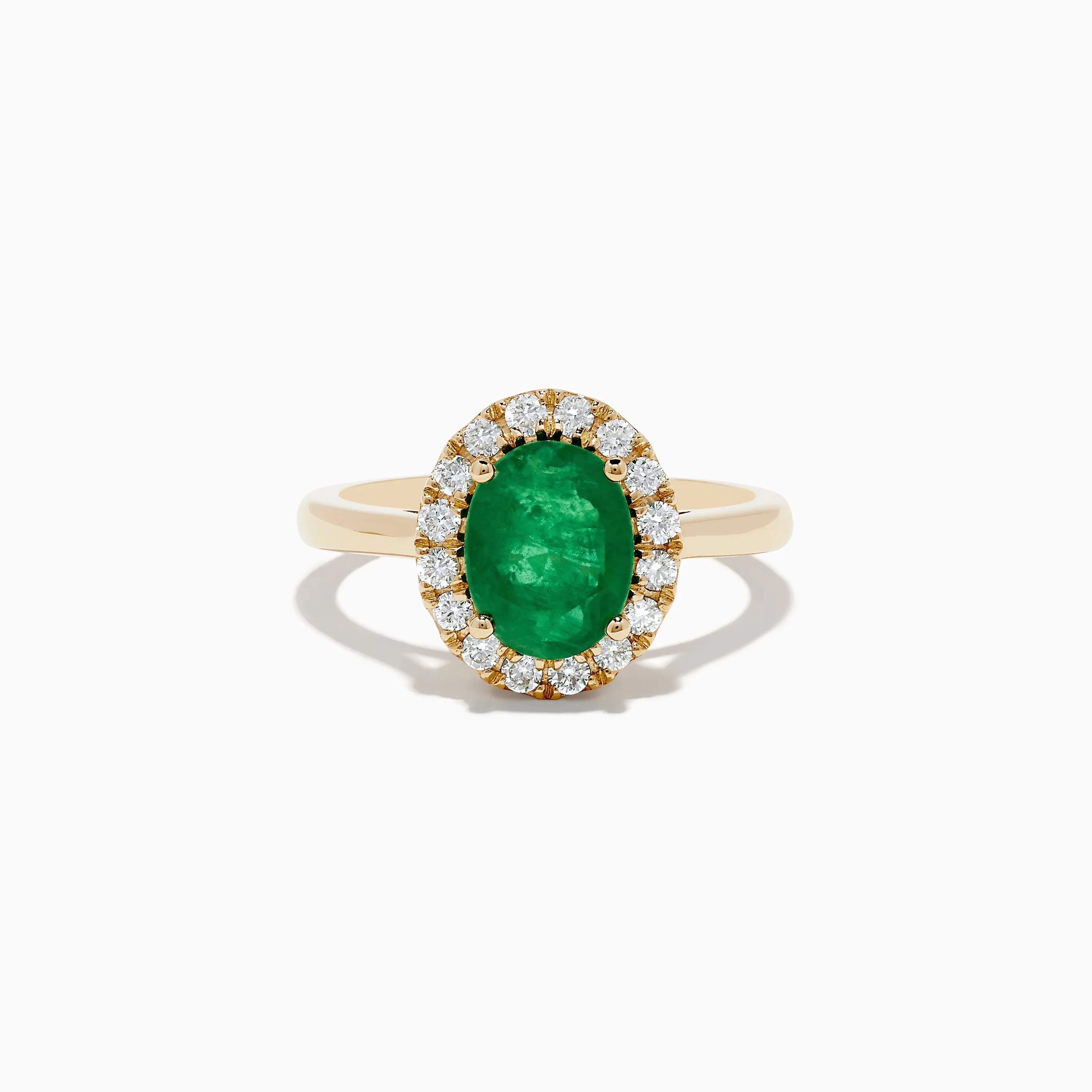 14K Yellow Gold Emerald and Diamond Ring sold by Effy