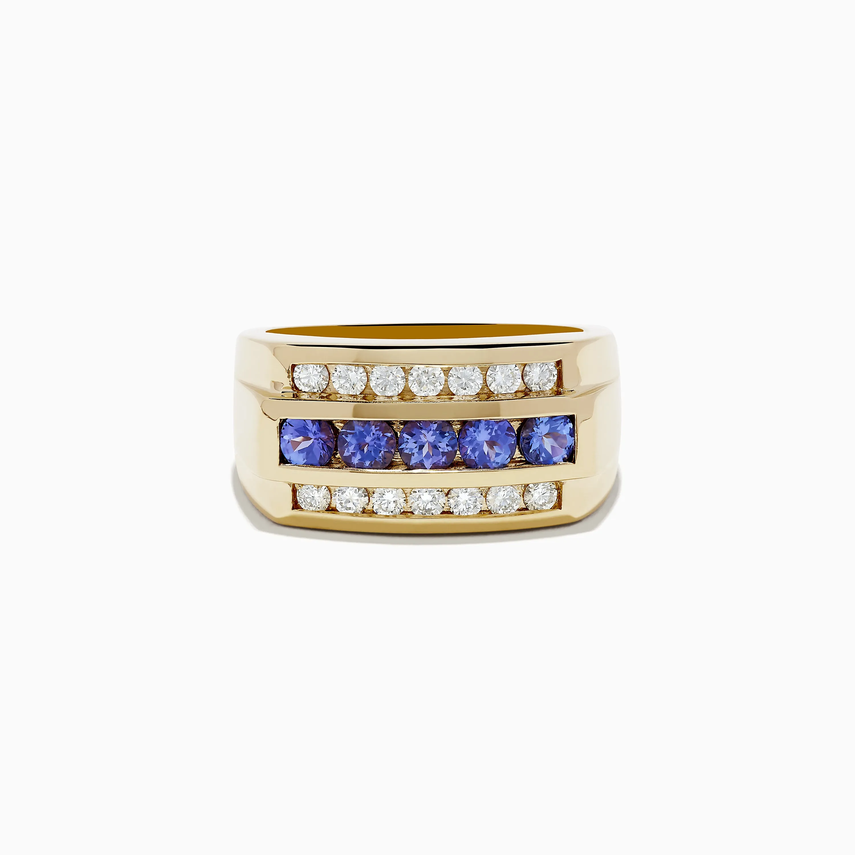 Men's 14K Yellow Gold Tanzanite and Diamond Ring sold by Effy