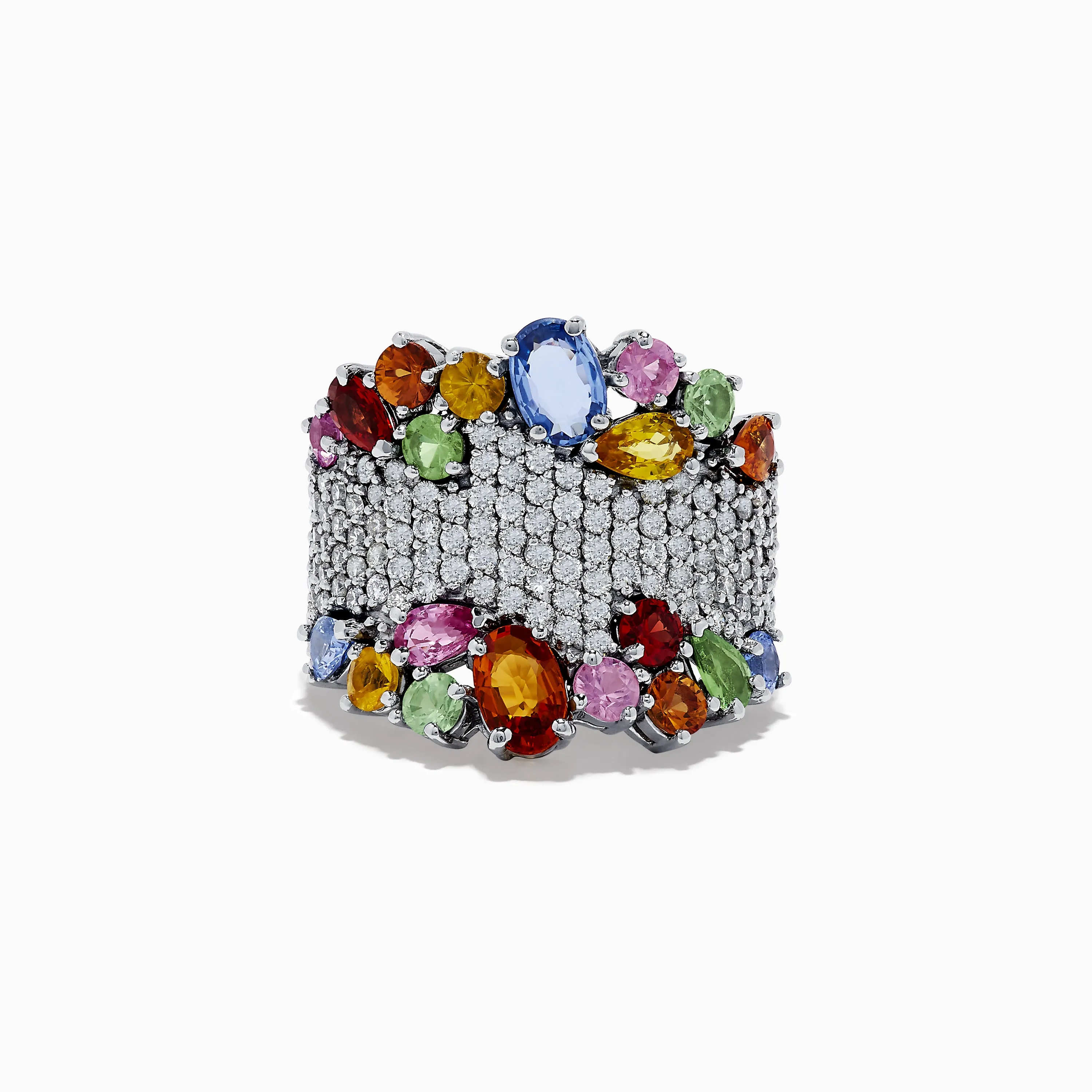Watercolors 14K White Gold Multi Sapphire and Diamond Ring sold by Effy
