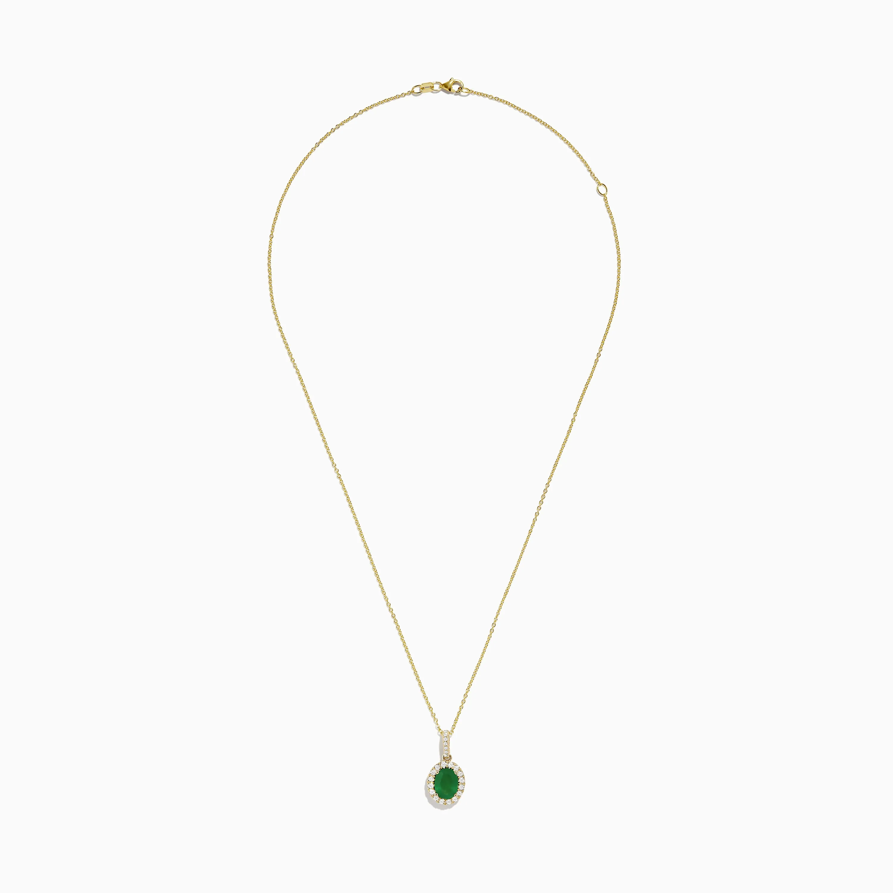 14K Yellow Gold Emerald and Diamond Pendant sold by Effy product image thumbnail 2