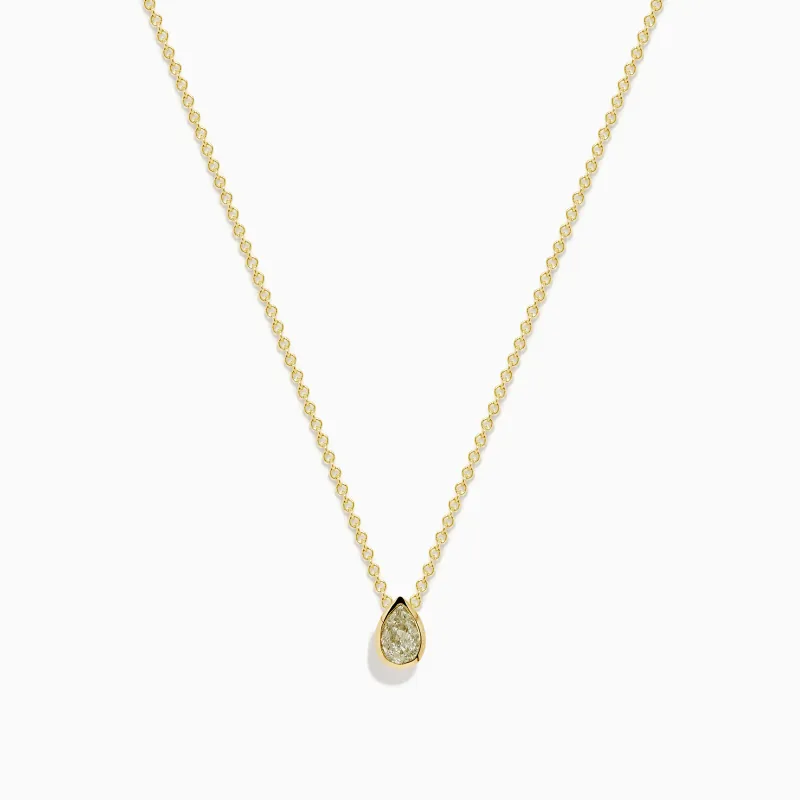 Canare 18K Yellow Gold Yellow Diamond Teardrop Pendant sold by Effy