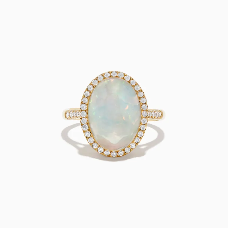 14K Yellow Gold Opal and Diamond Ring sold by Effy