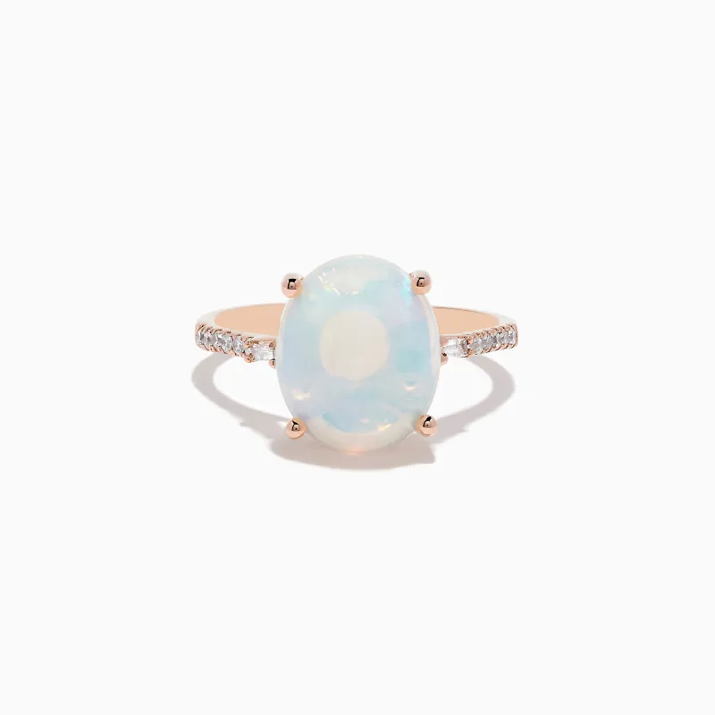 Aurora 14K Rose Gold Opal and Diamond Ring sold by Effy