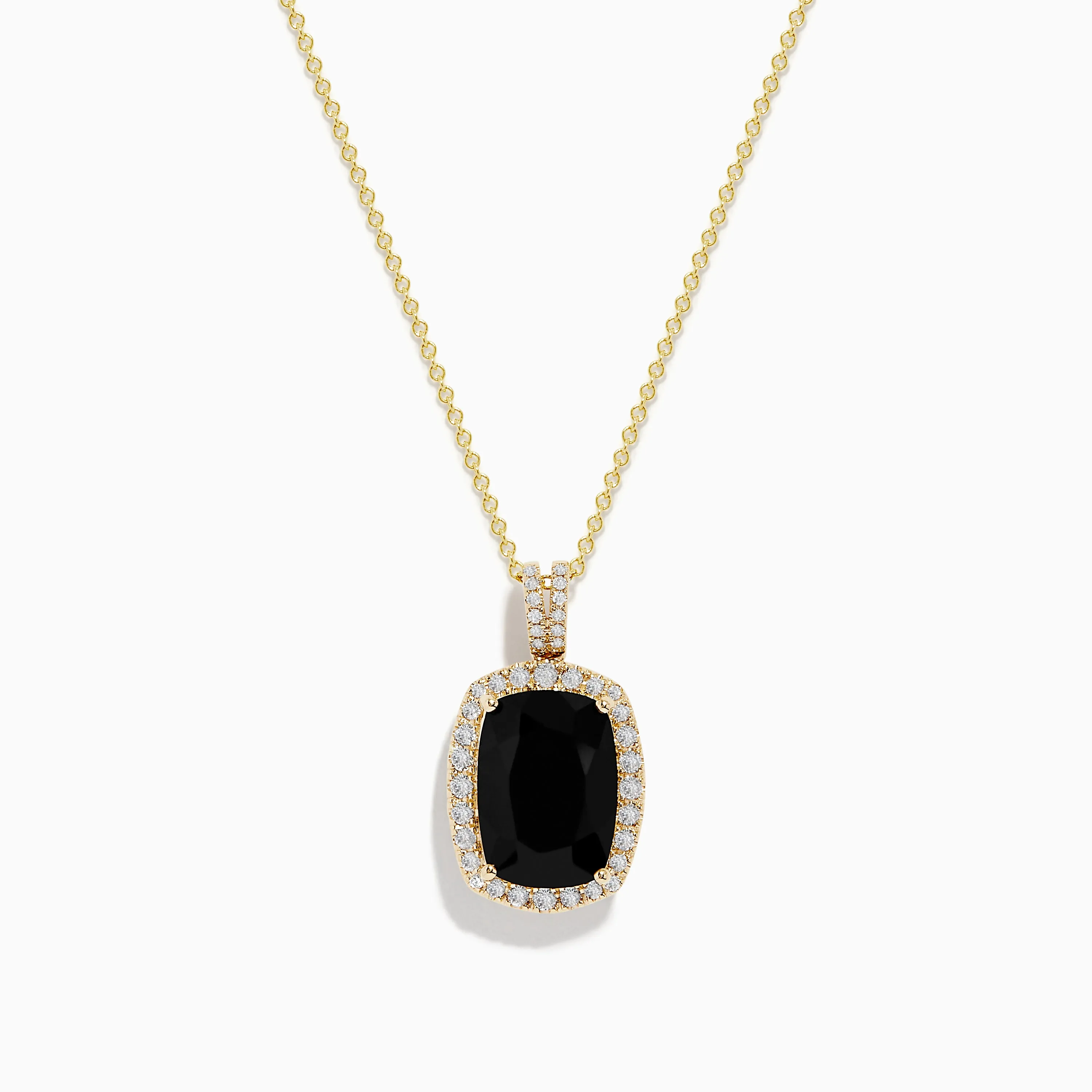 Eclipse 14K Yellow Gold Onyx and Diamond Pendant sold by Effy
