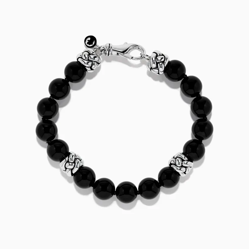 Men's 925 Sterling Silver Onyx Bracelet sold by Effy