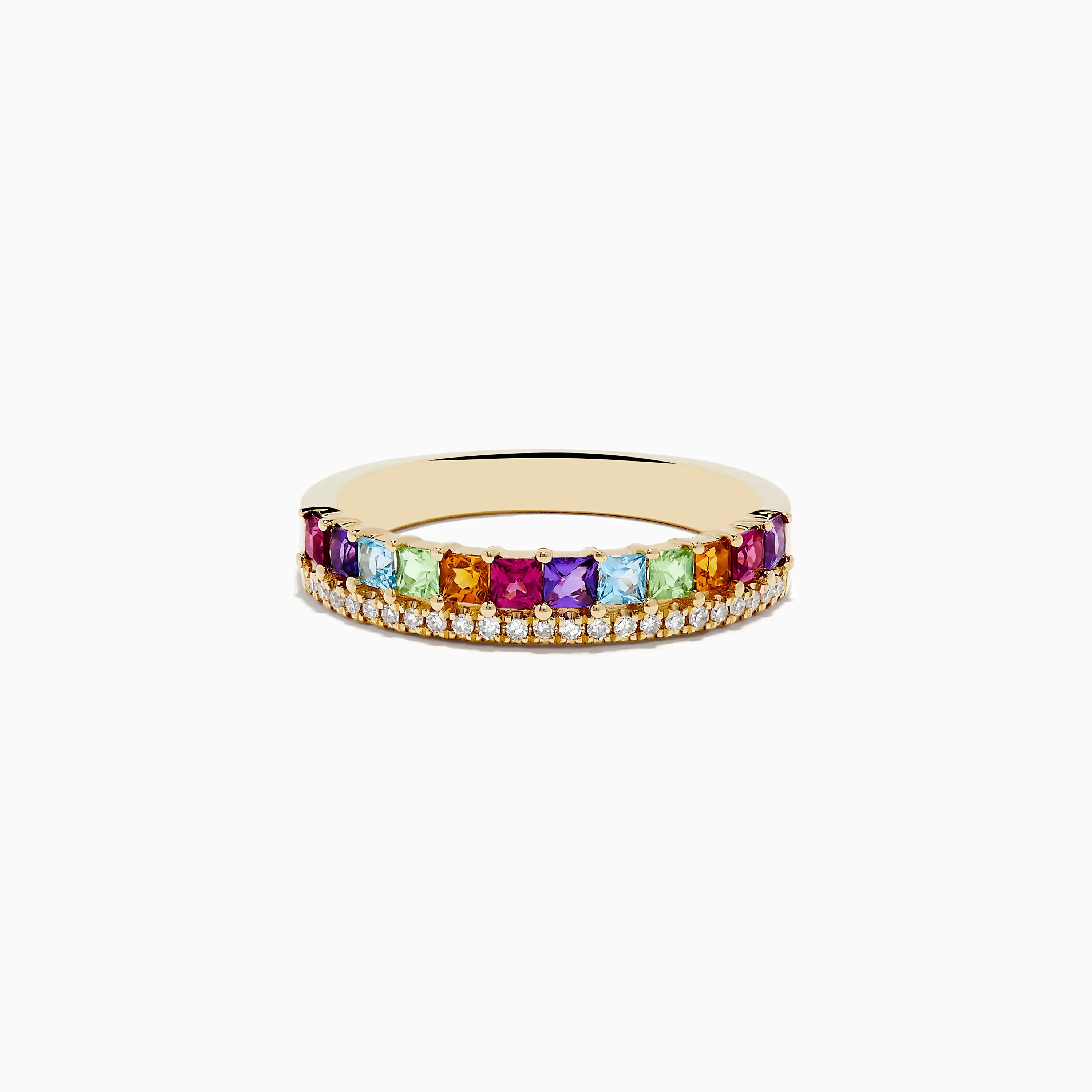 Mosaic 14K Yellow Gold Multi Stone and Diamond Ring sold by Effy