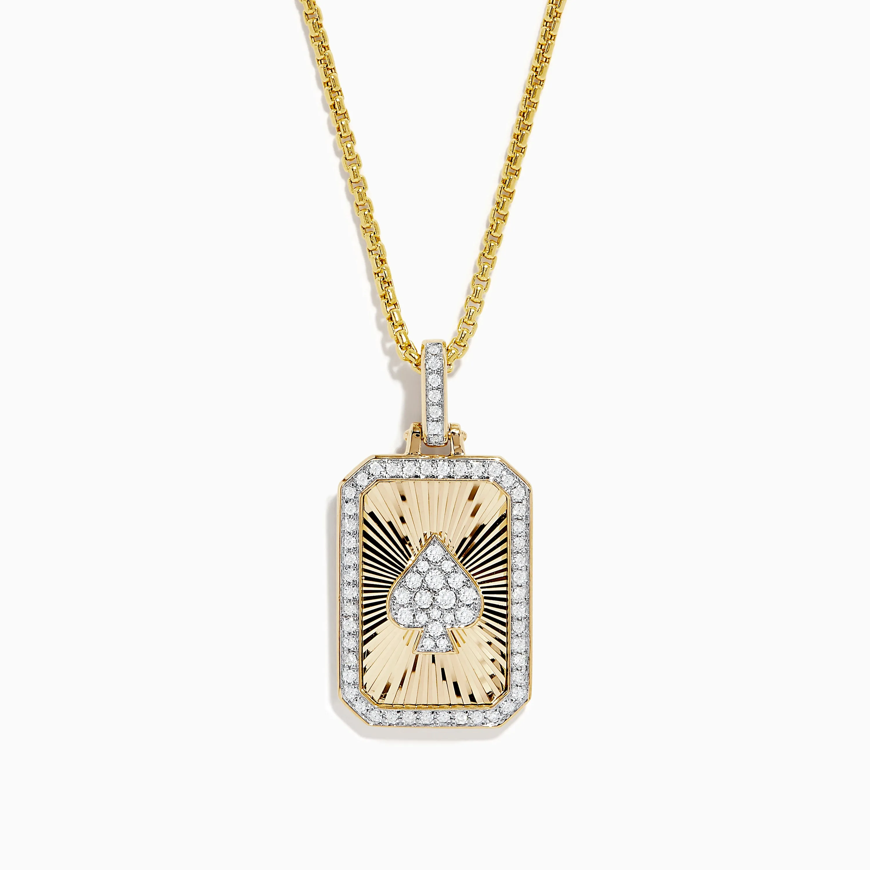 Casino Men's 14K Yellow Gold Diamond Spade Suit Pendant sold by Effy