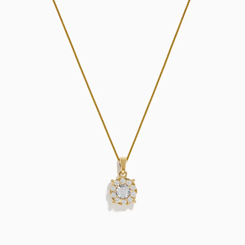 Bouquet 14K Two-Tone Diamond Pendant 0.32 TCW sold by Effy