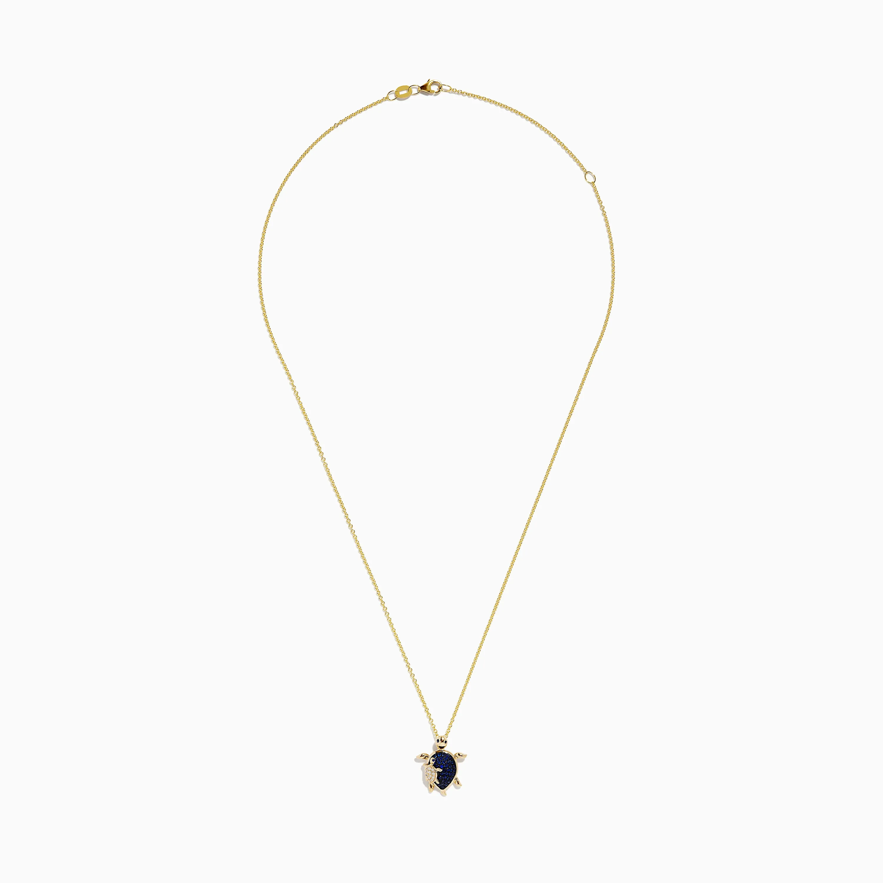 Seaside 14K Yellow Gold Blue Sapphire and Diamond Turtle Pendant sold by Effy product image thumbnail 2