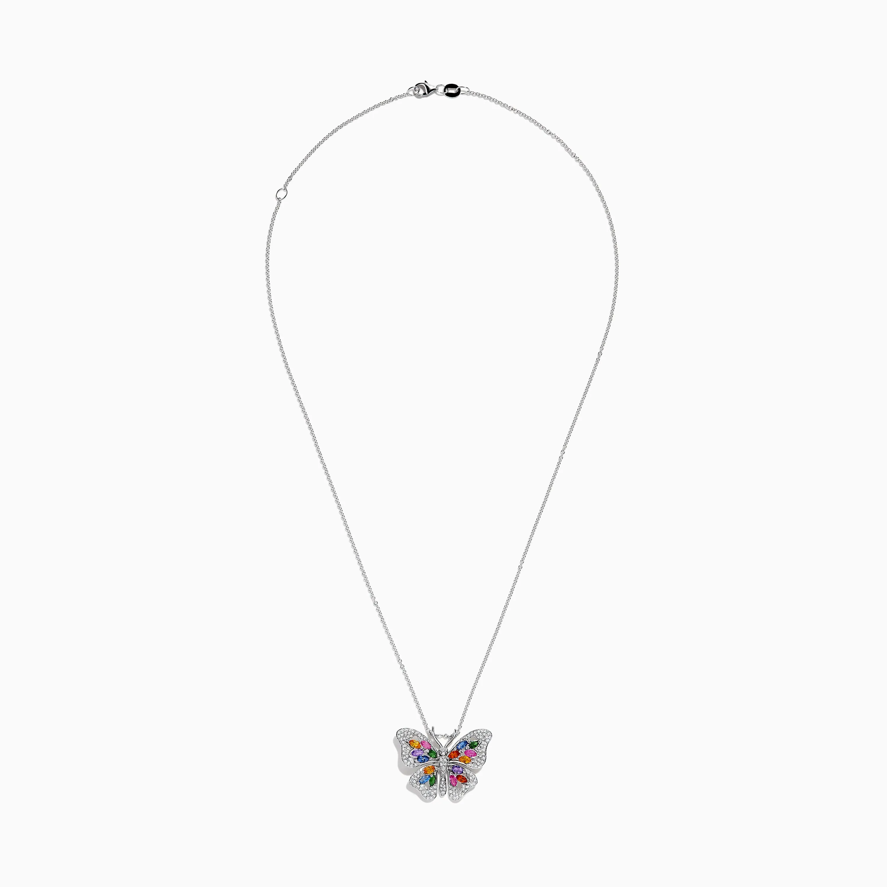 Watercolors 14K Gold Multi Sapphire & Diamond Butterfly Pendant sold by Effy product image thumbnail 2