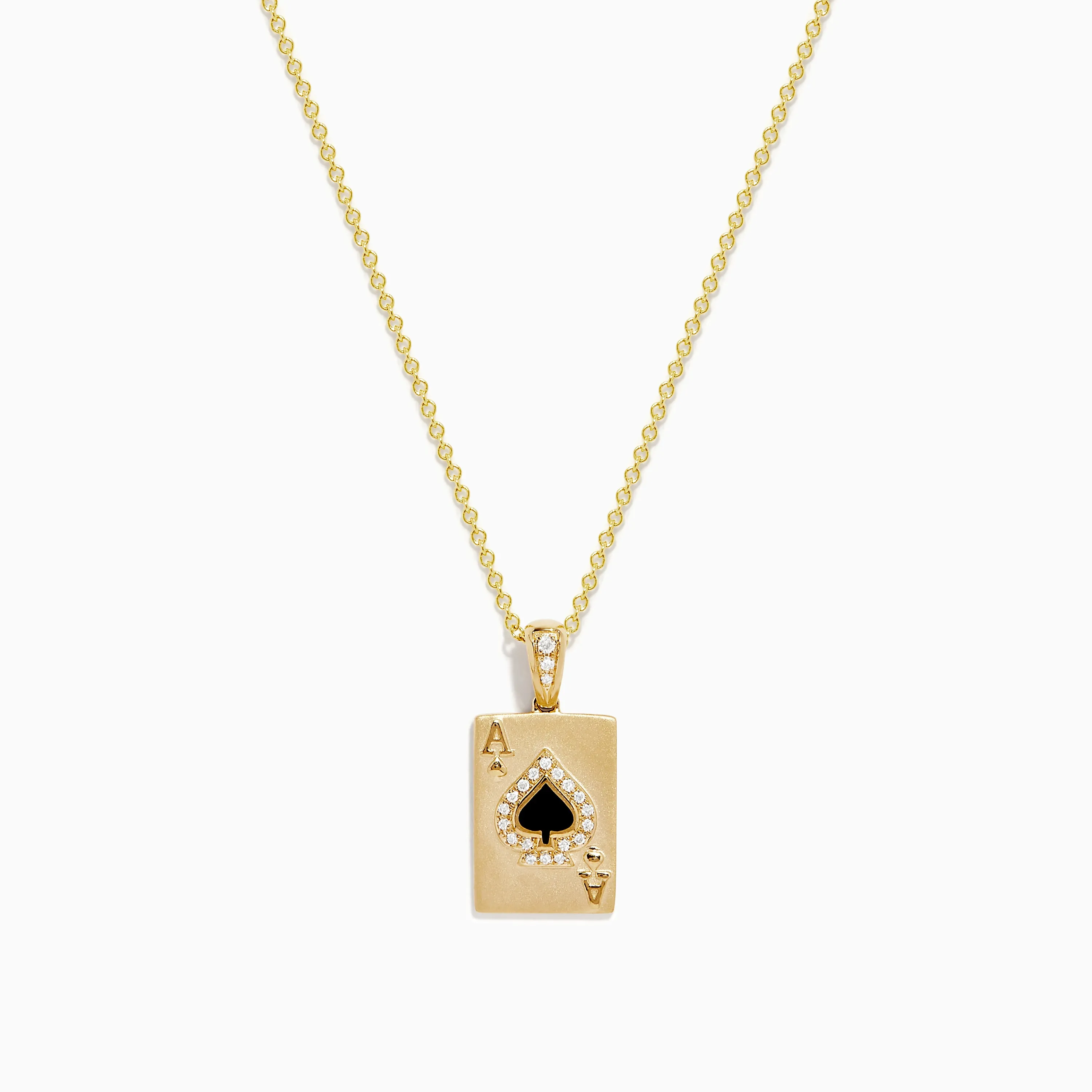 Casino 14K Yellow Gold Diamond Spade Card Pendant sold by Effy