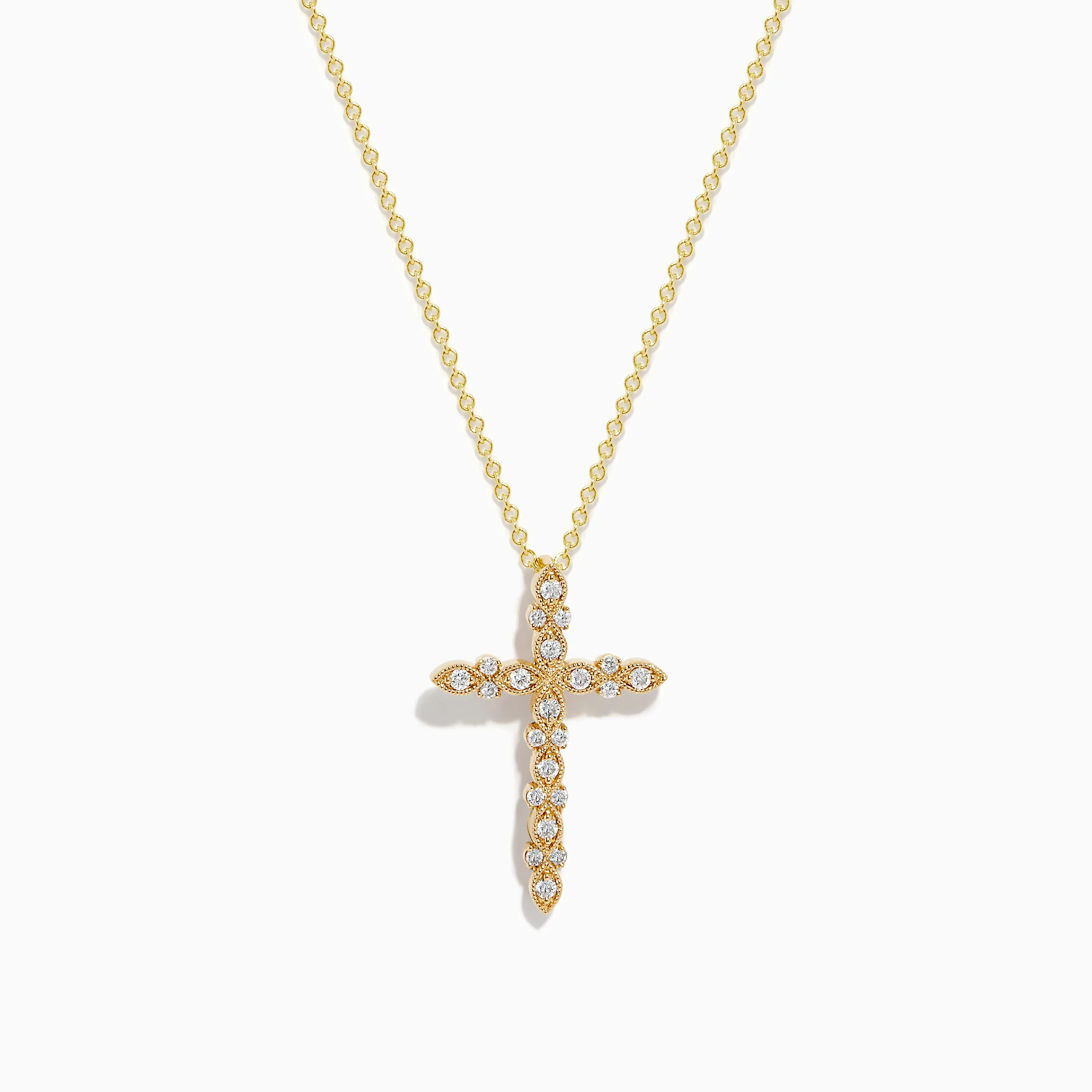 D'Oro 14K Yellow Gold Diamond Cross Pendant sold by Effy