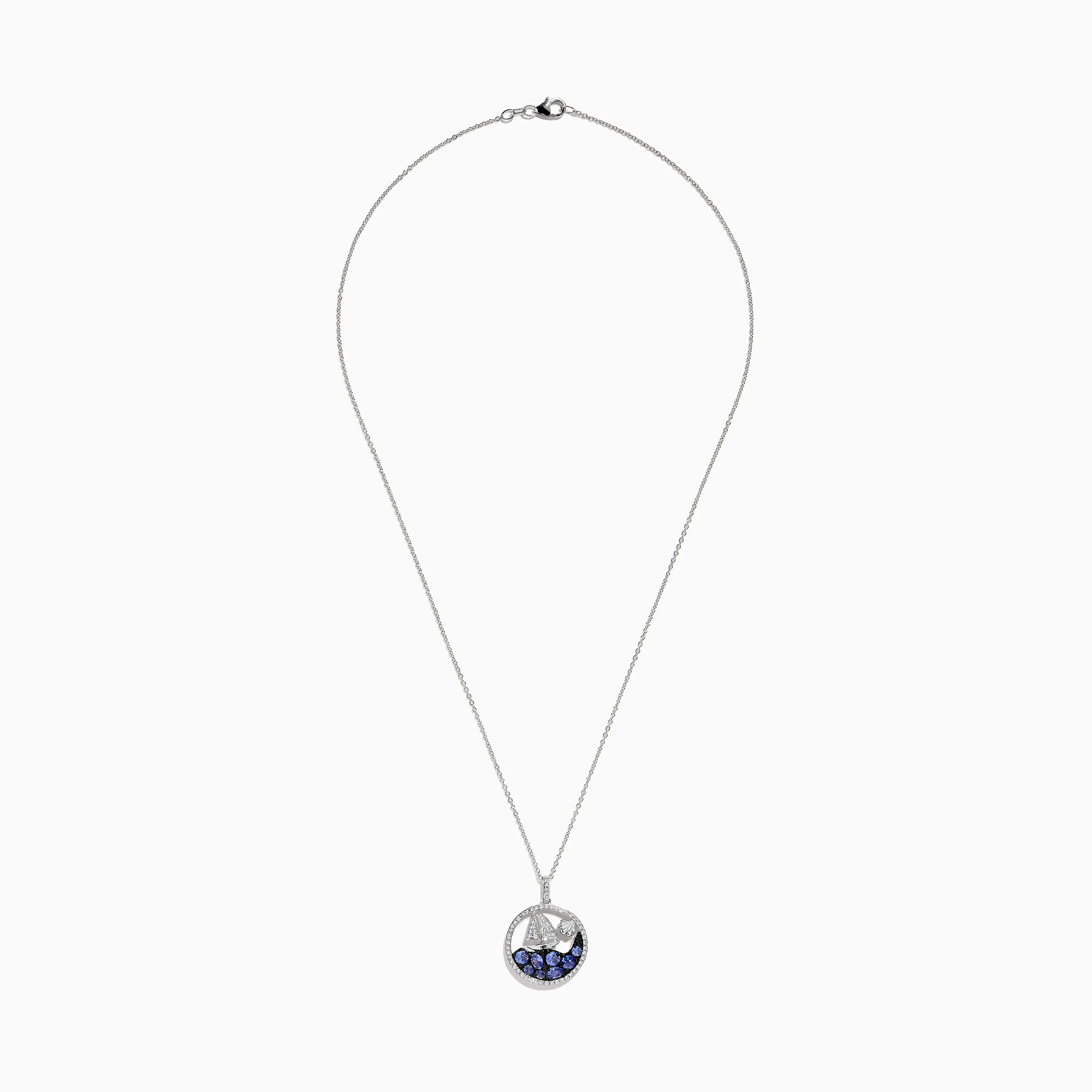 925 Sterling Silver Tanzanite and Diamond Sailboat Pendant sold by Effy product image thumbnail 2