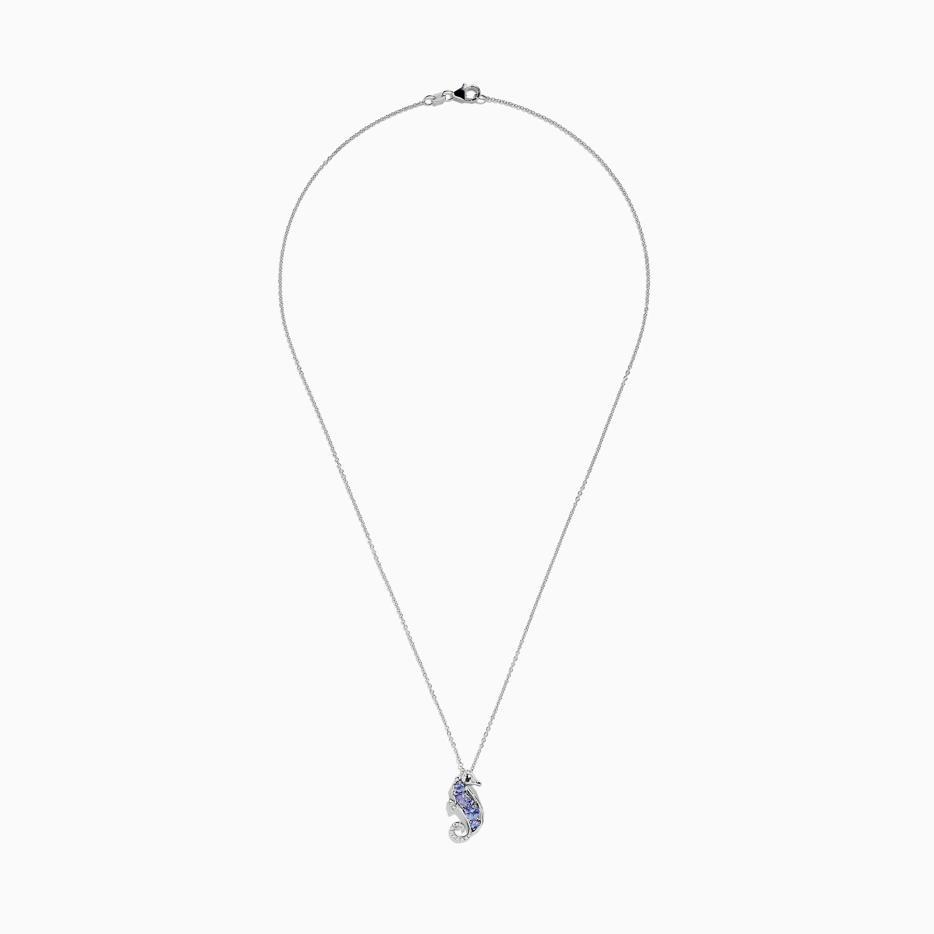 Seaside 925 Sterling Silver Tanzanite and Diamond Seahorse Pendant sold by Effy product image thumbnail 2
