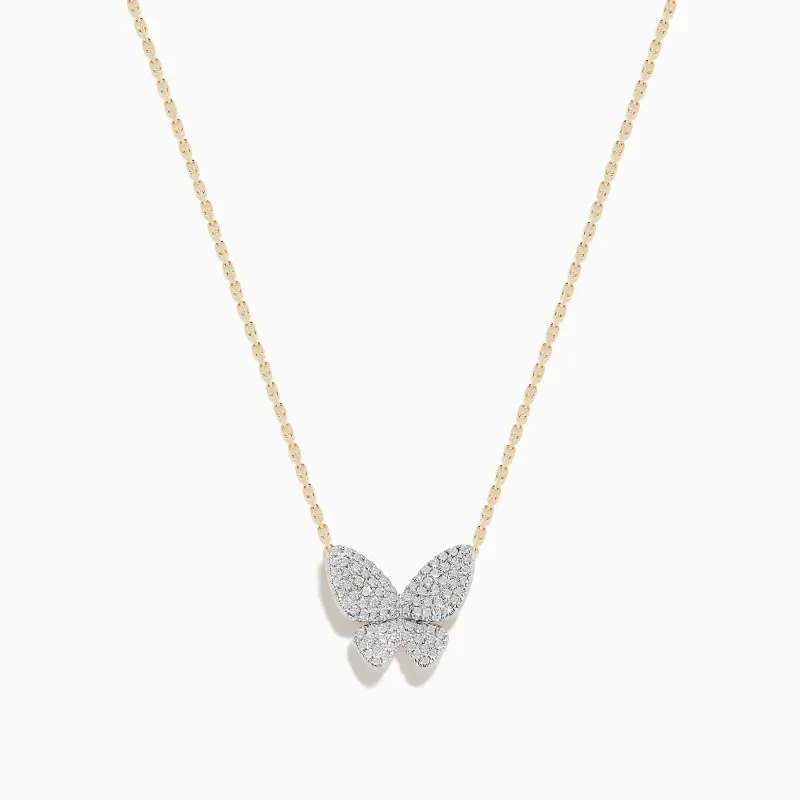 Nature 14K Yellow Gold Diamond Butterfly Necklace sold by Effy