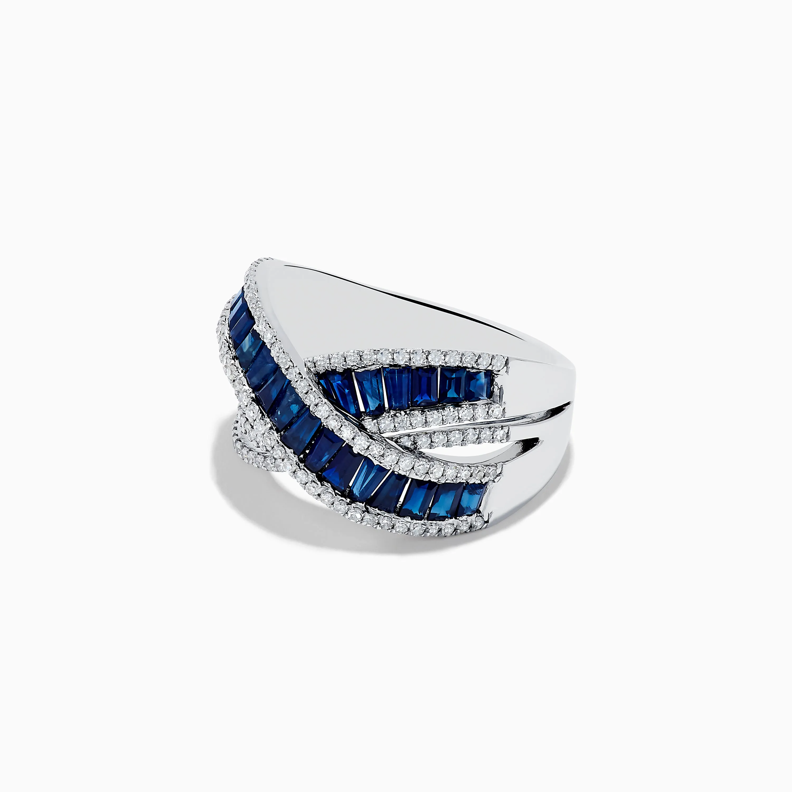 Royale Bleu 14K White Gold Blue Sapphire and Diamond Crossover Ring sold by Effy product image thumbnail 2