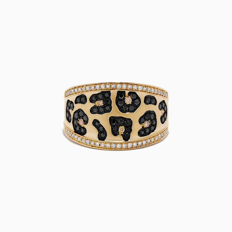 Signature 14K Yellow Gold Multi Color Diamond Leopard Spot Ring sold by Effy