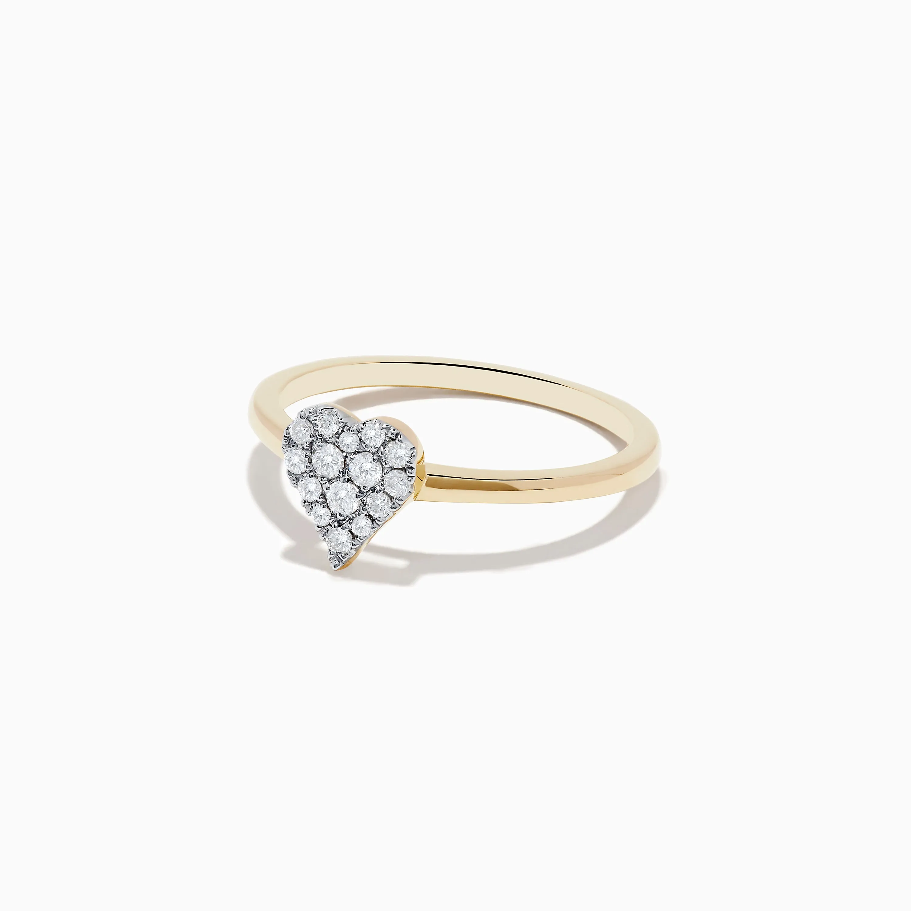 14K Yellow Gold Pave Diamond Heart Ring sold by Effy product image thumbnail 2