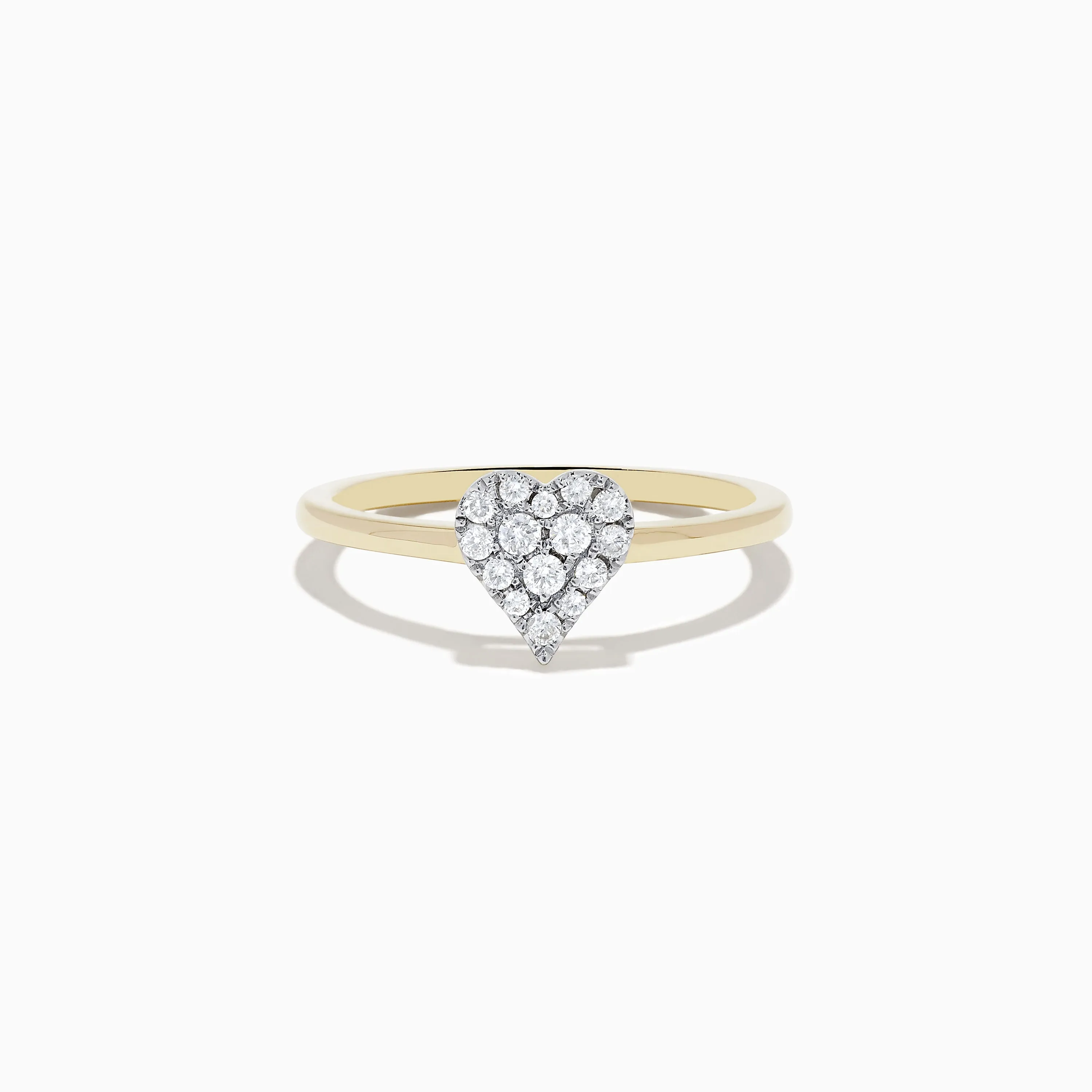 14K Yellow Gold Pave Diamond Heart Ring sold by Effy