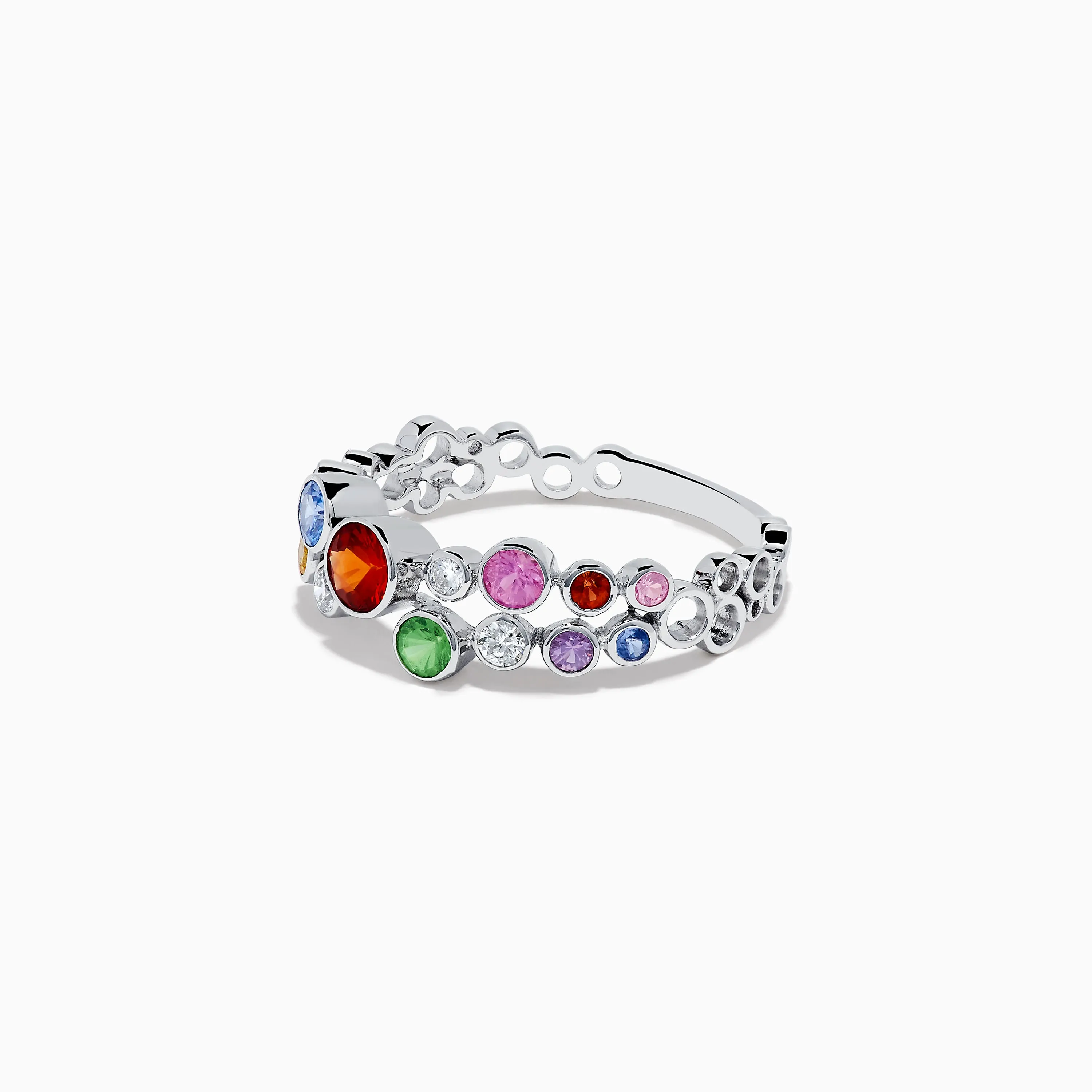 Watercolors 14K White Gold Multi Sapphire and Diamond Ring sold by Effy product image thumbnail 2