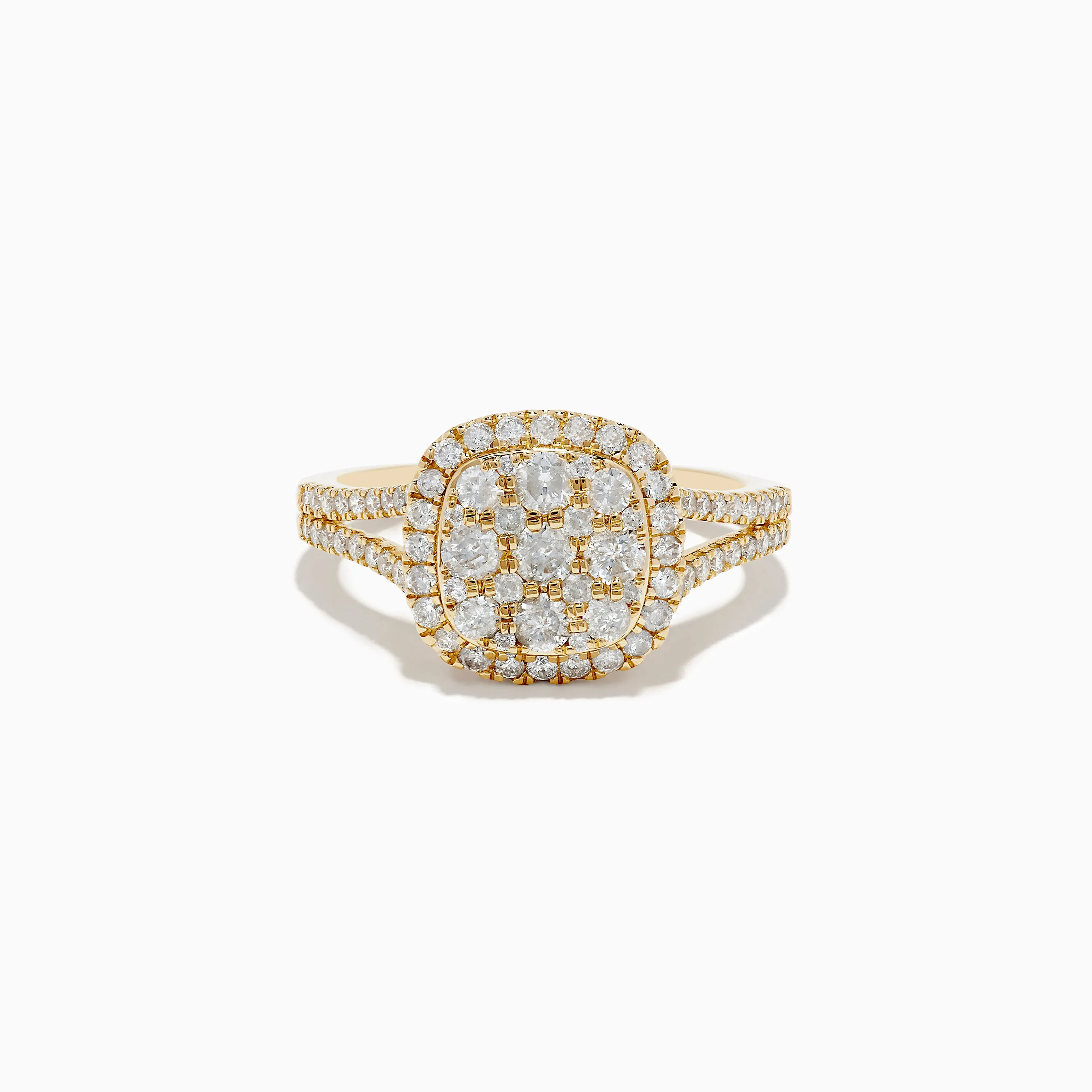 Pave Classica 14K Yellow Gold Square Diamond Ring 0.97 TCW sold by Effy