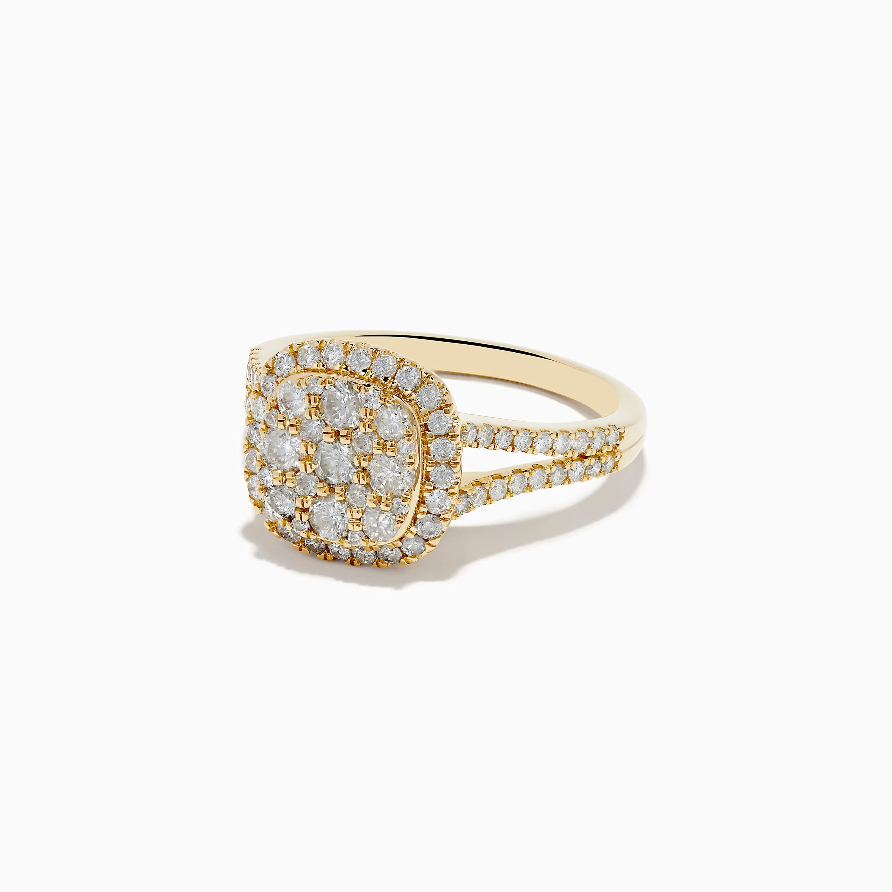 Pave Classica 14K Yellow Gold Square Diamond Ring 0.97 TCW sold by Effy product image thumbnail 2