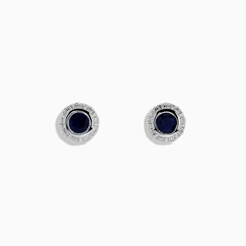 925 Sterling Silver Blue Sapphire Stud Earrings sold by Effy