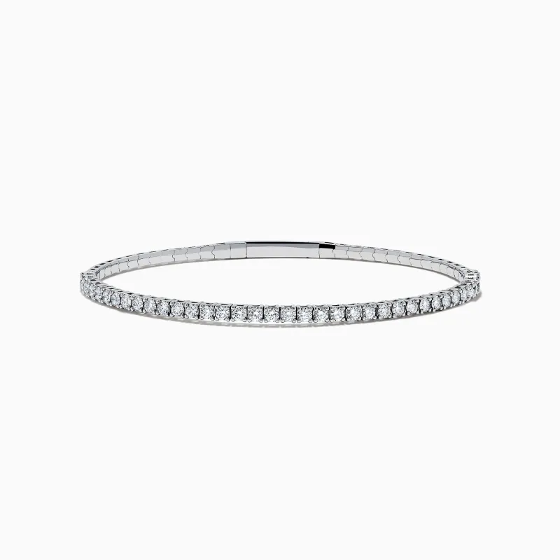 Pave Classica 14K White Gold Diamond Bangle 1.45 TCW sold by Effy