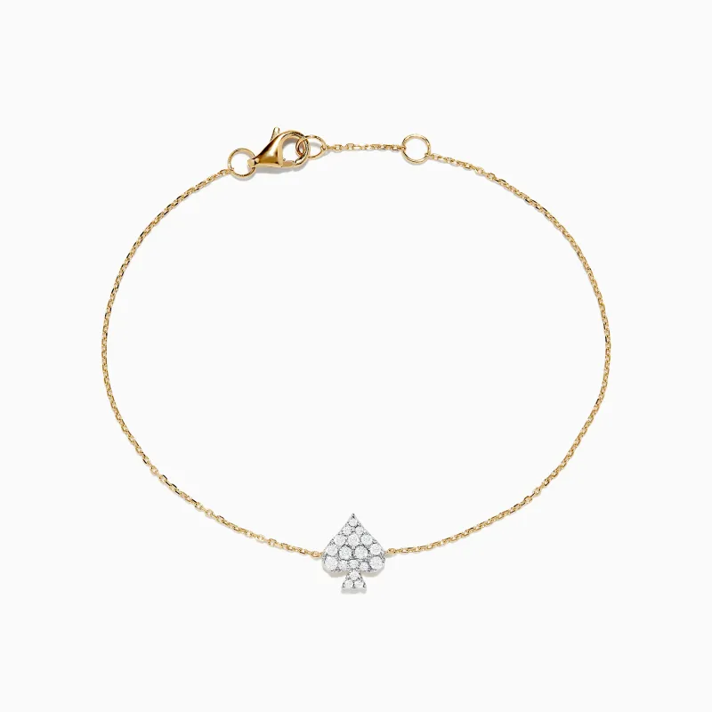 Casino 14K Yellow Gold Diamond Spade Suit Bracelet sold by Effy