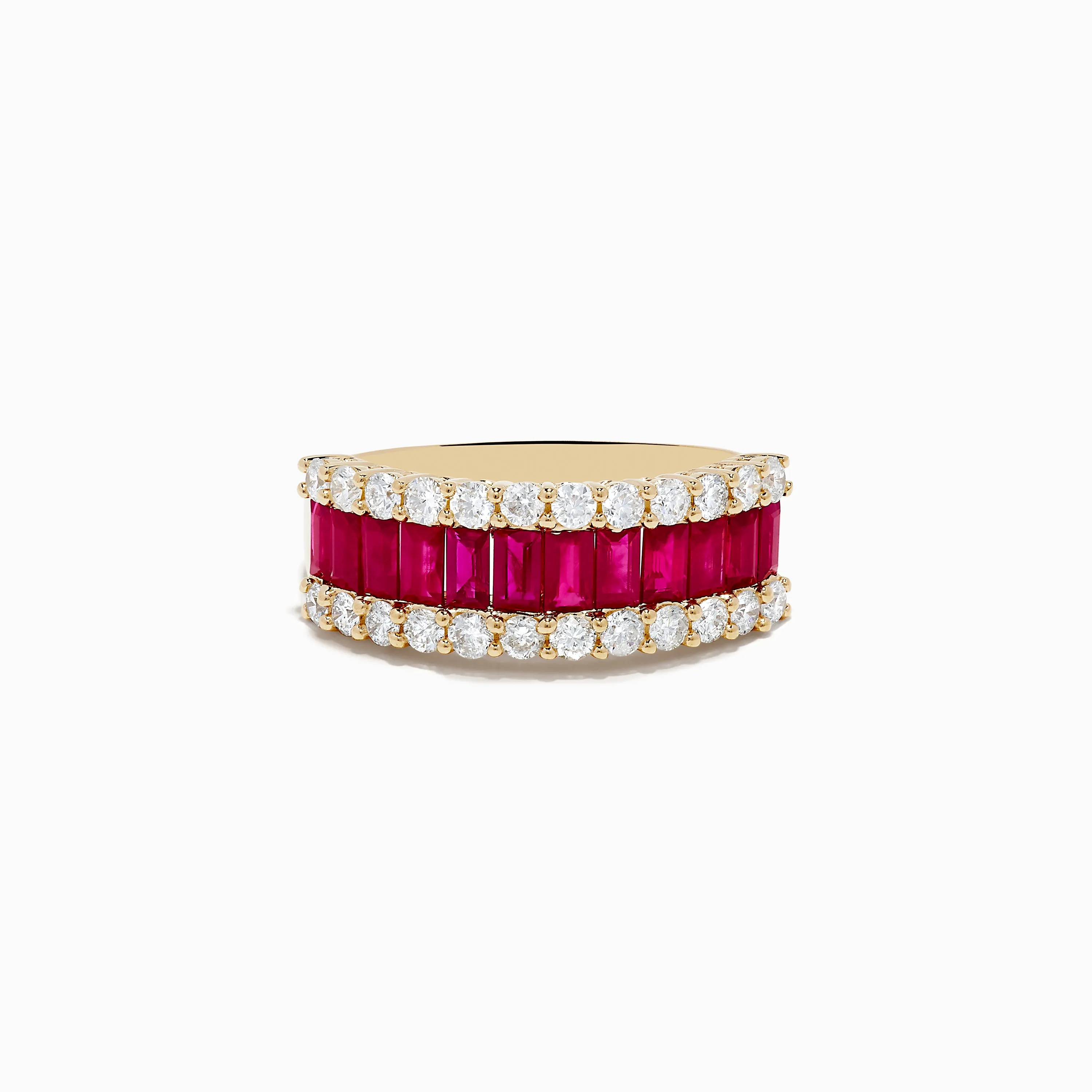 Ruby Royale 14K Yellow Gold Baguette Cut Ruby and Diamond Band sold by Effy