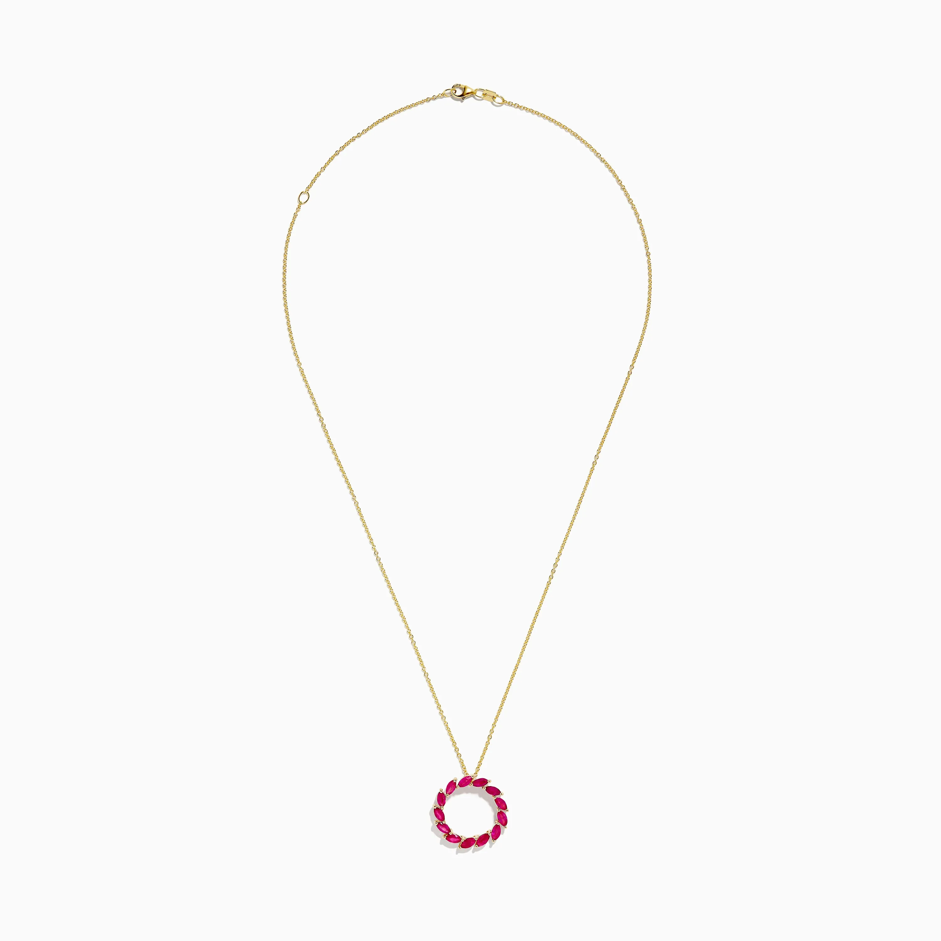 Ruby Royale 14K Yellow Gold Marquise Cute Ruby Circle Pendant sold by Effy product image thumbnail 2
