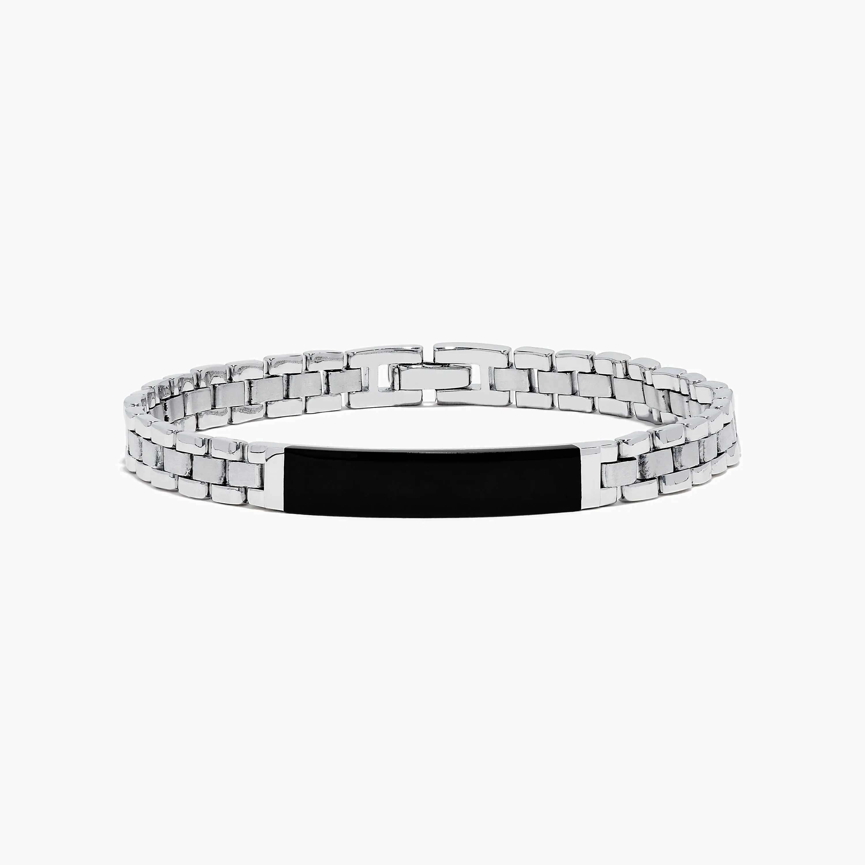 Men's 925 Chain Link Sterling Silver Onyx Bracelet 6.80 TCW sold by Effy