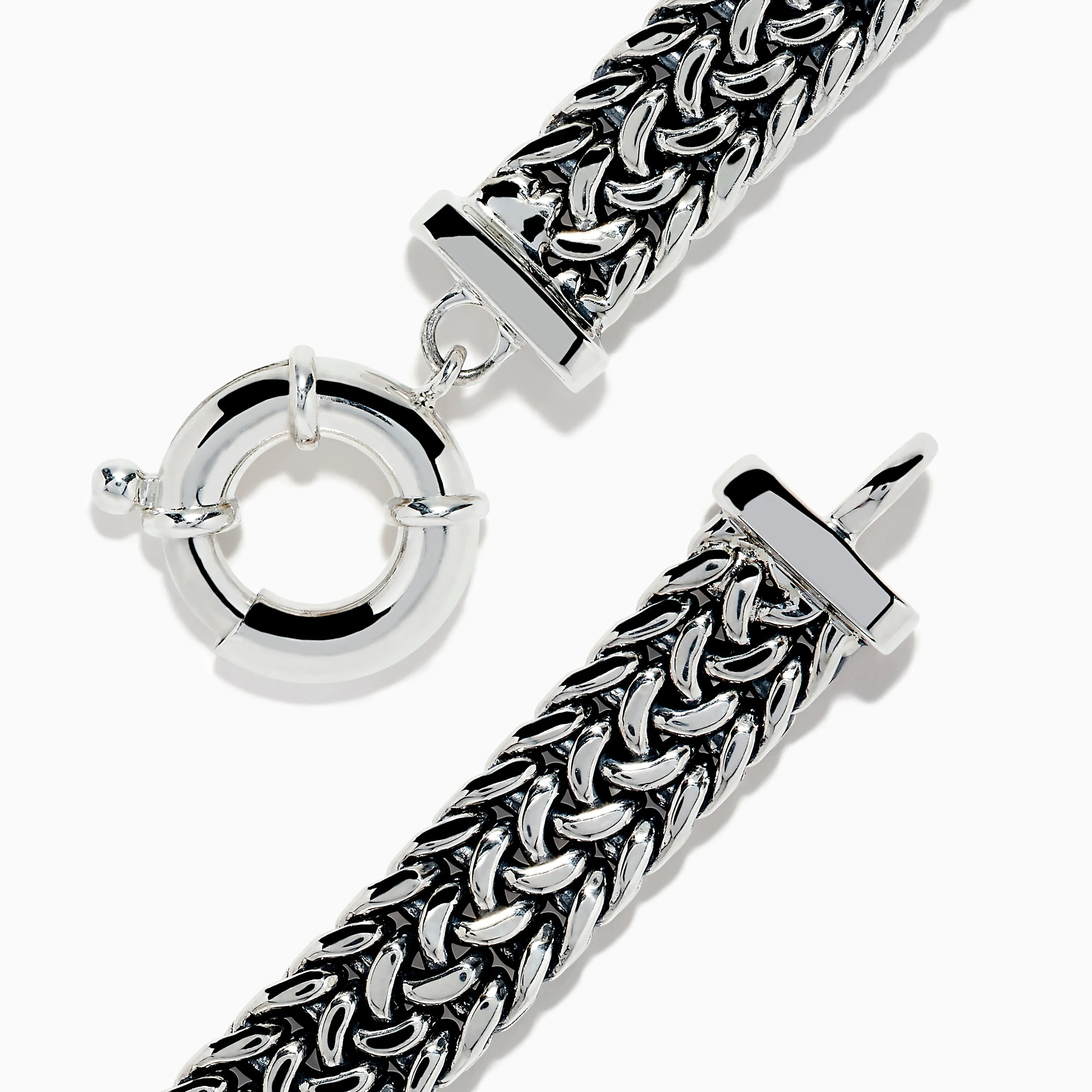 Men's 925 Sterling Silver Braided Chain Blue Sapphire Bracelet 2.60 TCW sold by Effy product image thumbnail 2