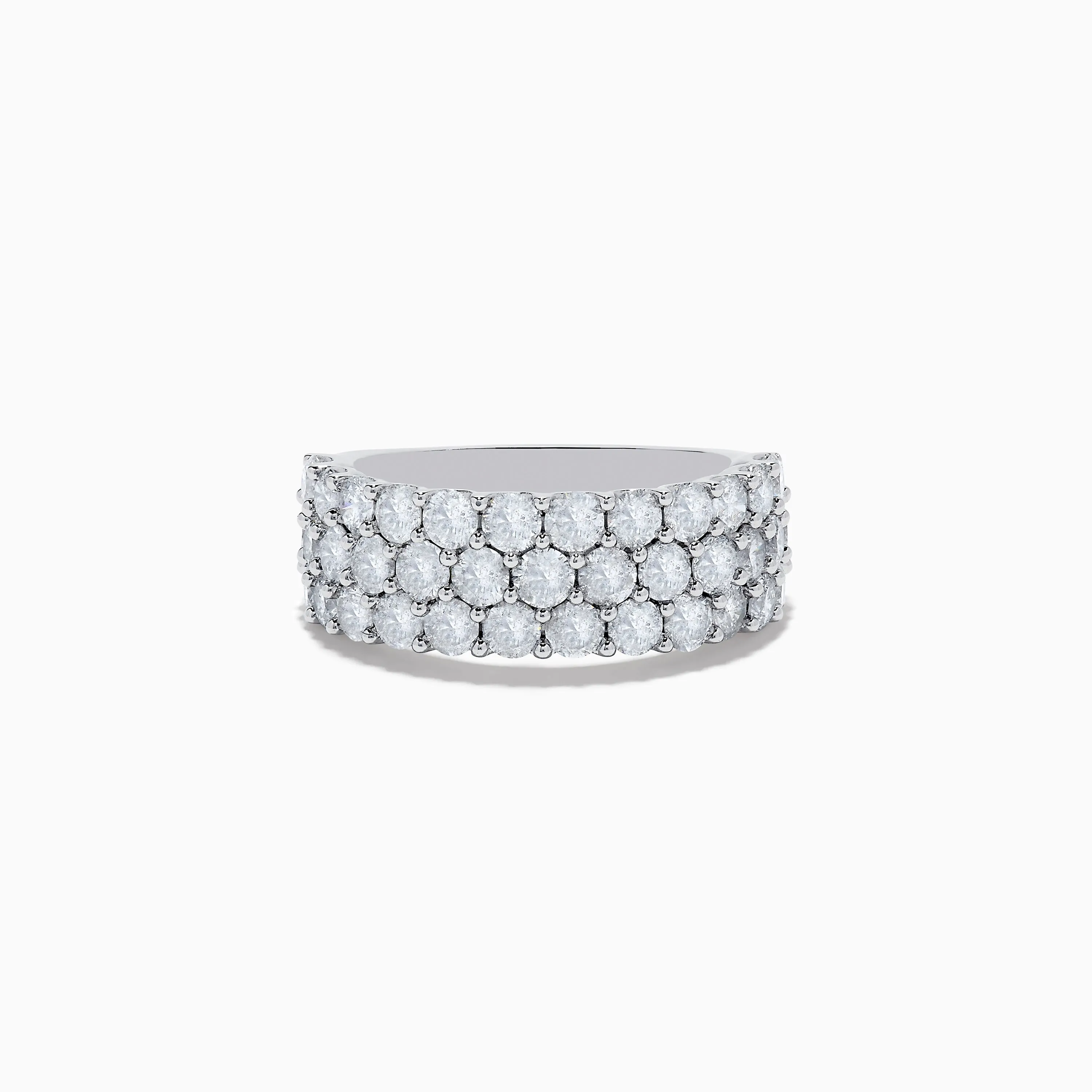 Pave Classica 14K White Gold Three Row Diamond Band 2.90 TCW sold by Effy