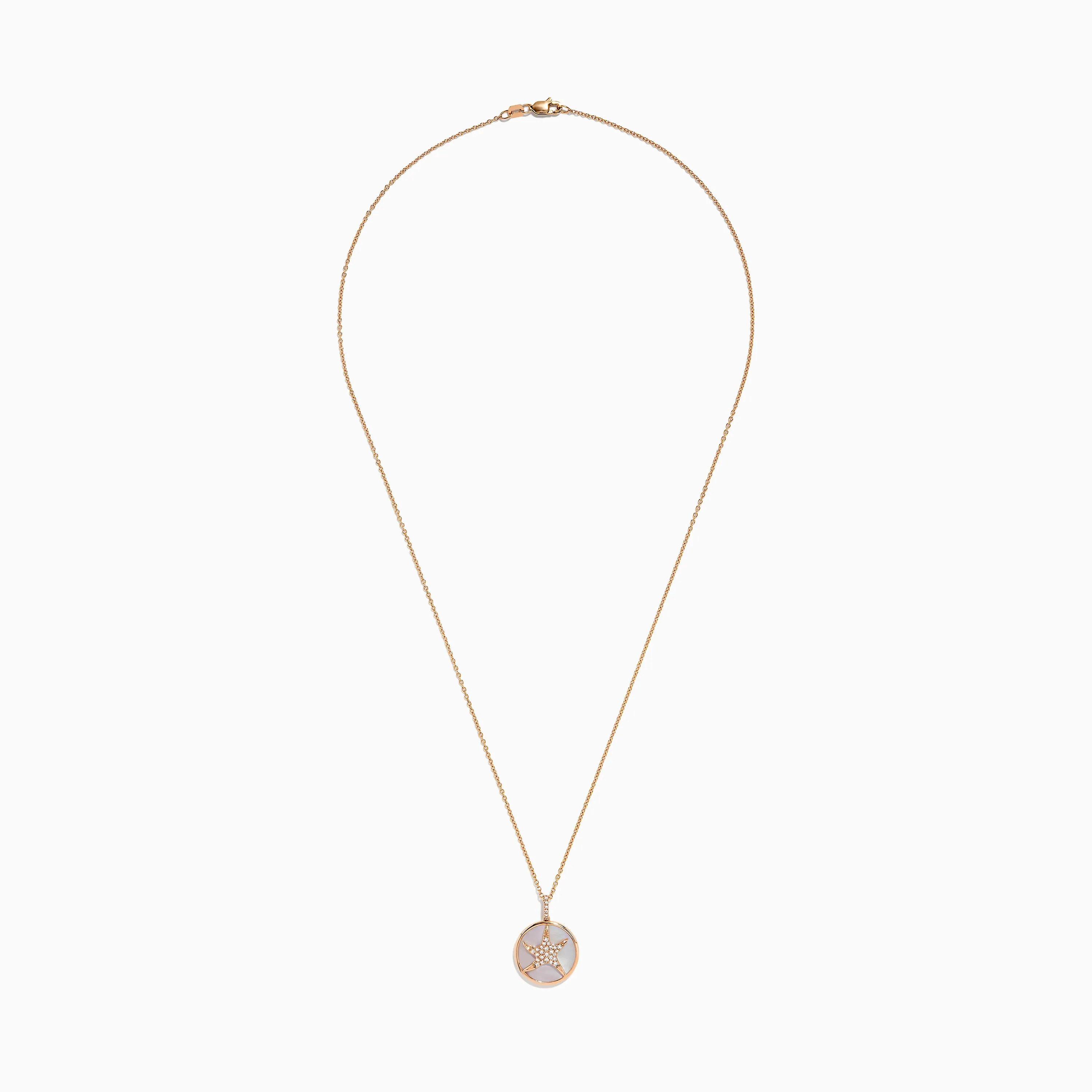 Seaside 14K Gold Mother of Pearl and Diamond Starfish Pendant sold by Effy product image thumbnail 2