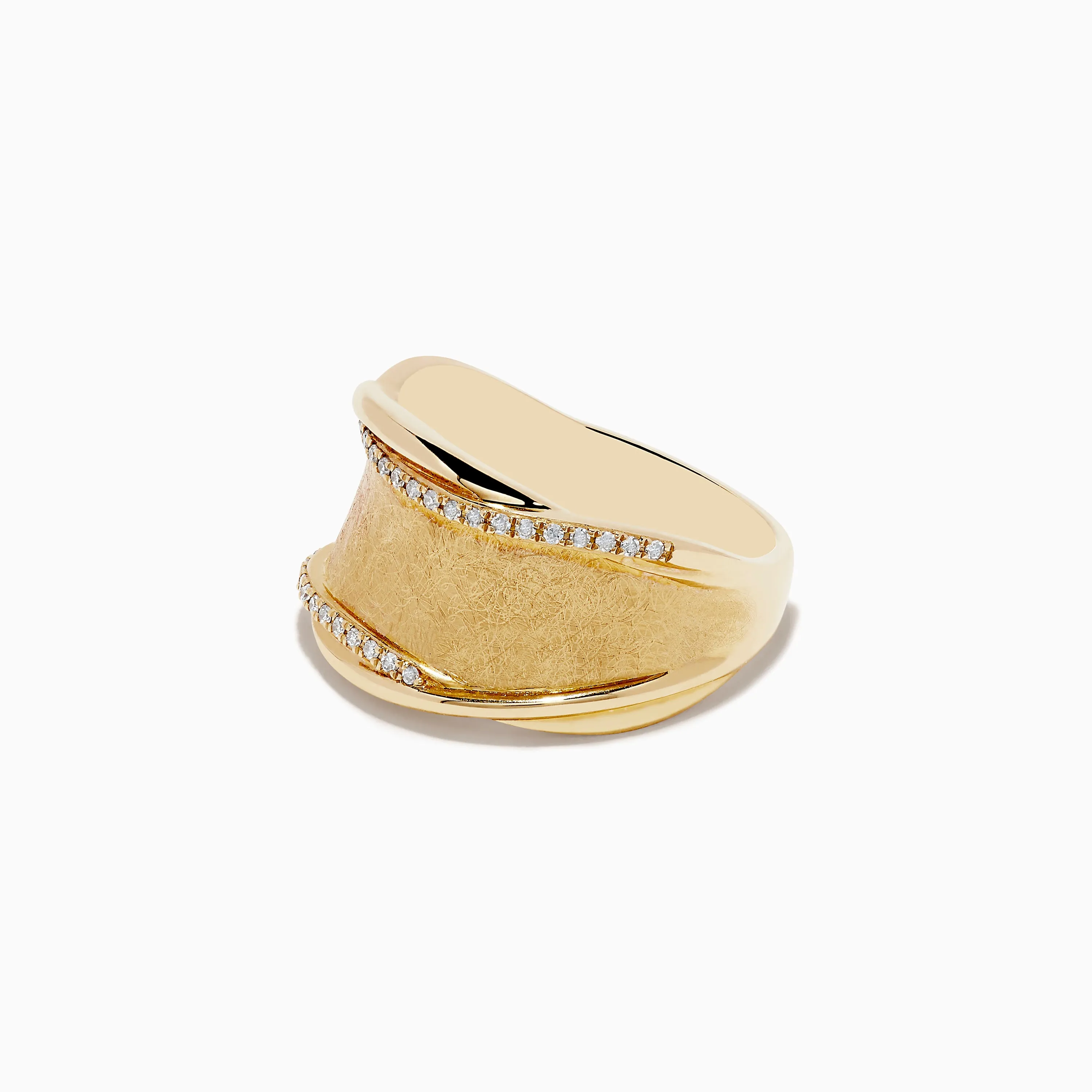 D'Oro 14K Brushed Yellow Gold Diamond Accented Ring sold by Effy product image thumbnail 2