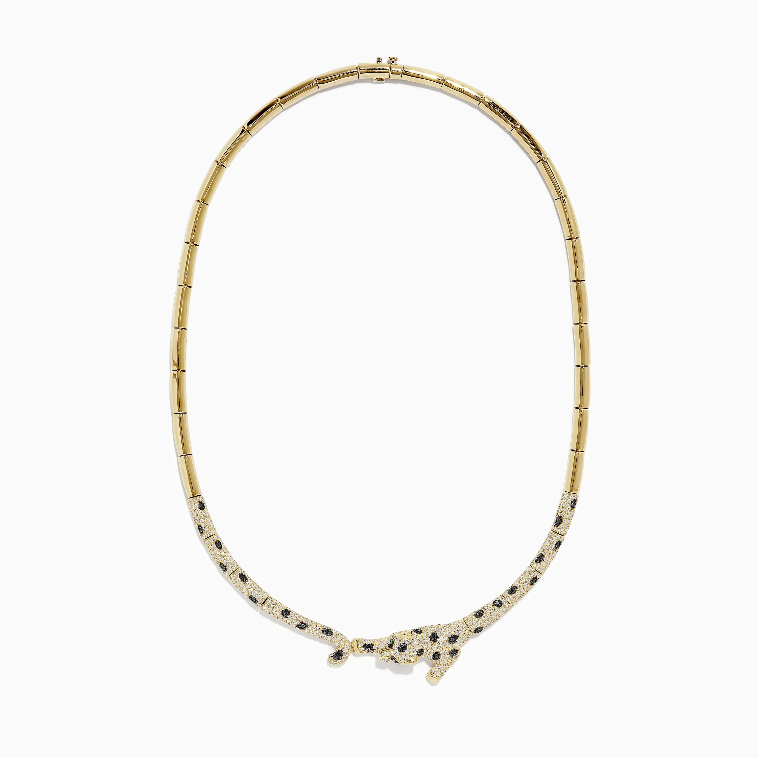 Signature 14K Yellow Gold Diamond and Emerald Panther Necklace sold by Effy product image thumbnail 2