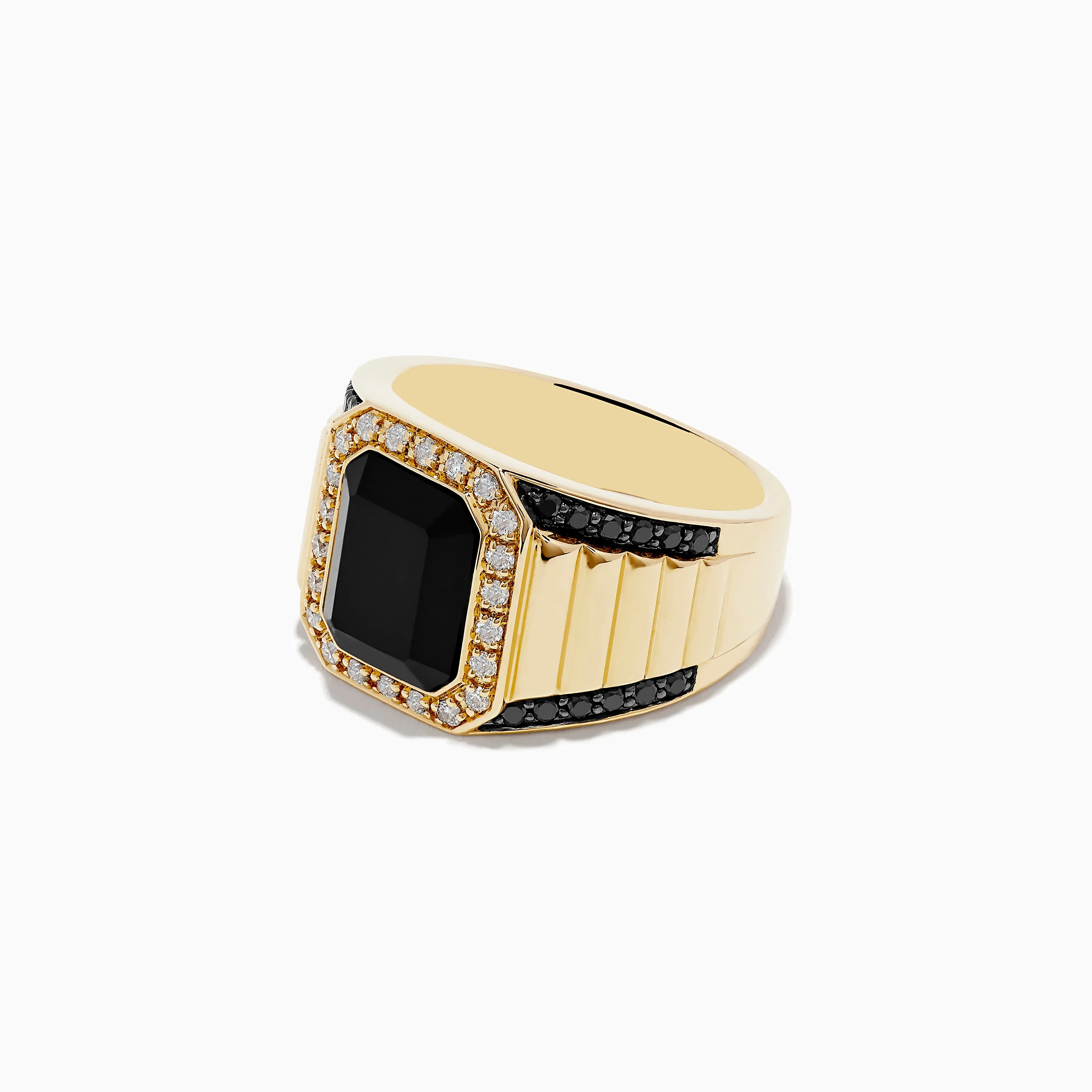 Men's 14K Yellow Gold Onyx and Diamond Ring sold by Effy product image thumbnail 2