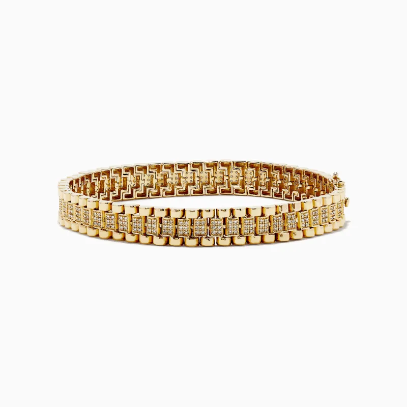 Men's 14K Yellow Gold Diamond Chain Link Bracelet sold by Effy