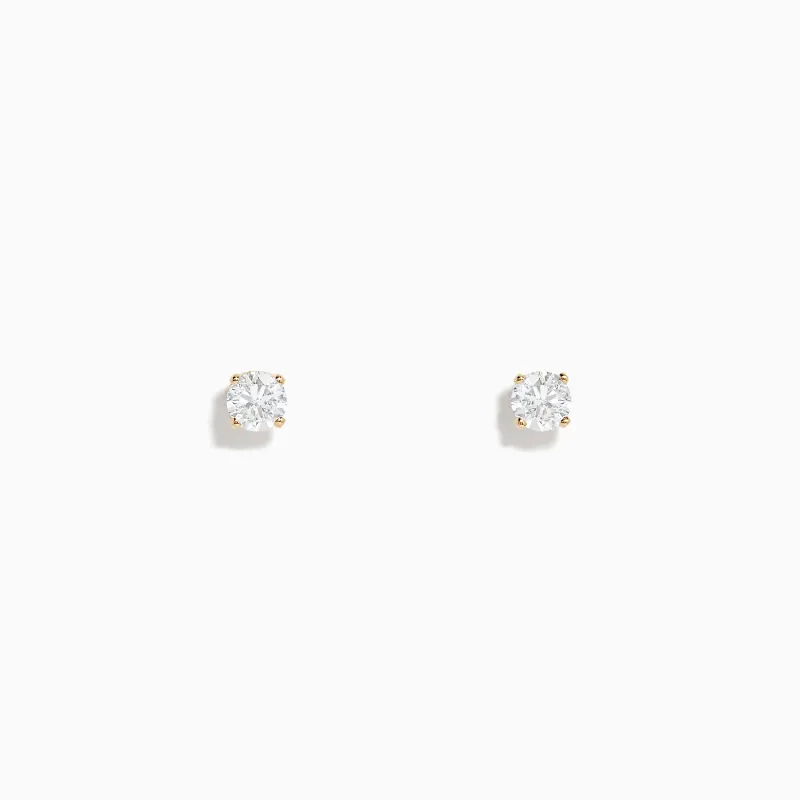 14K Yellow Gold Diamond Solitaire Stud Earrings 0.50 TCW sold by Effy