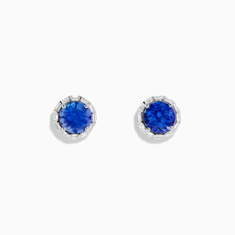 Nahla Siri 14K White Gold Tanzanite and Diamond Stud Earrings sold by Effy